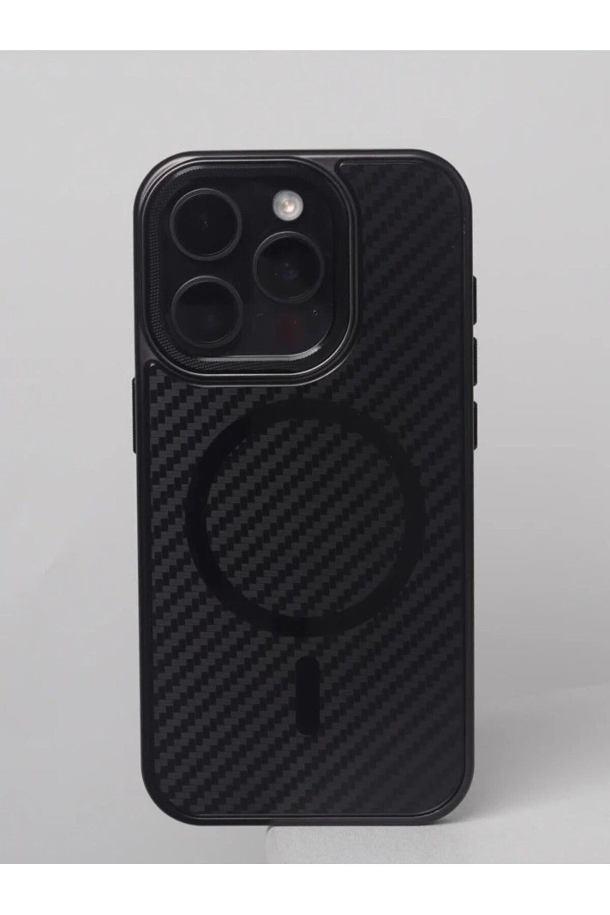 Paladyum Case iPhone 14 Pro Max Uyumlu Titanyum Siyah Karbon Fiber MagSafe Özellikli Kılıf