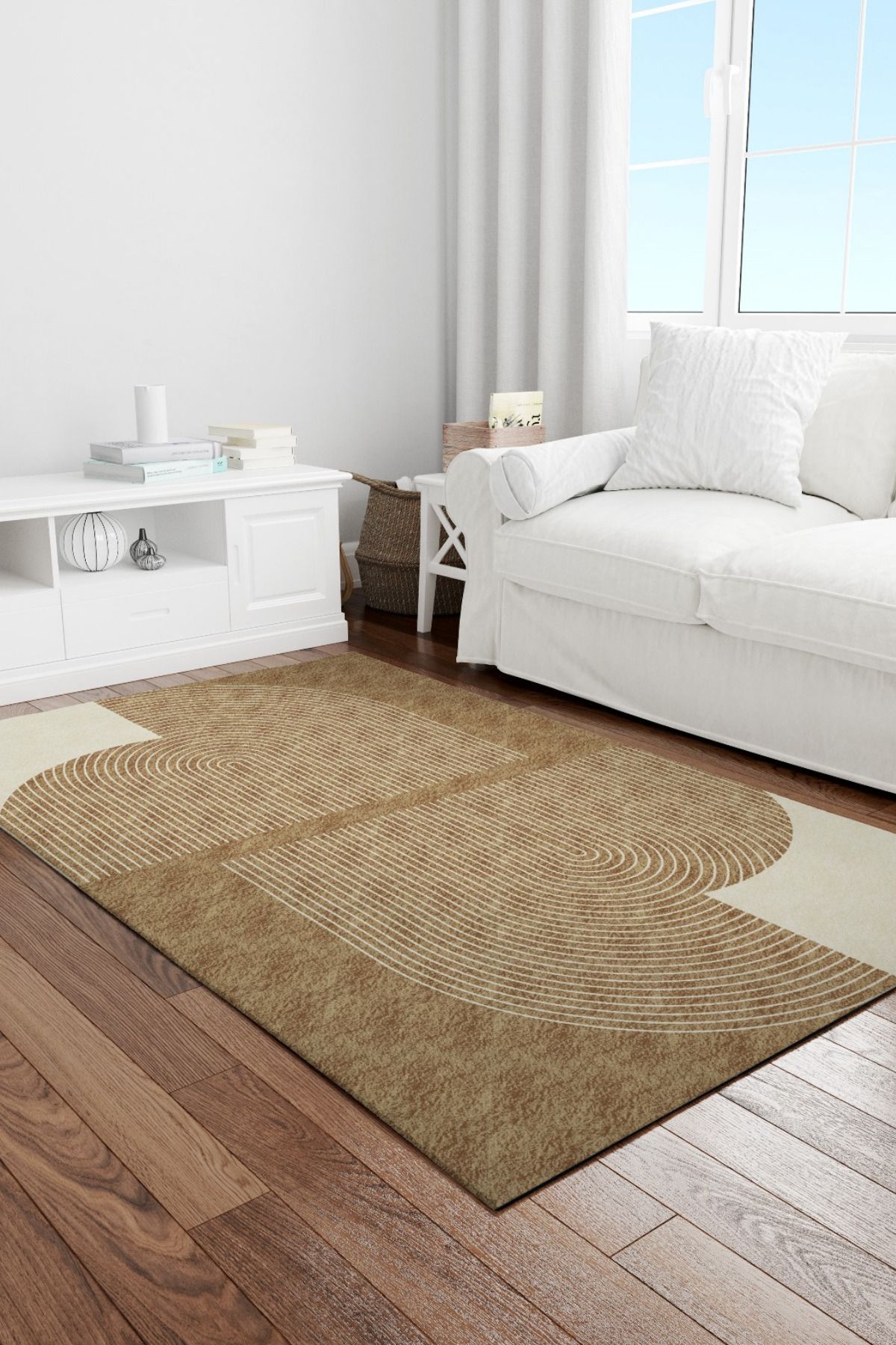 DERAS HOME Dijital Baskı Yıkanabilir Kaymaz Taban Salon Halısı Ve Yolluk