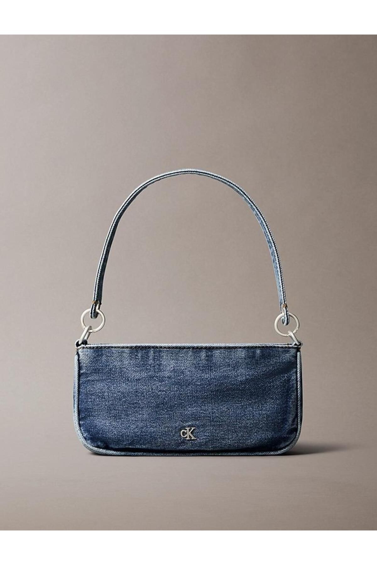 Calvin Klein DENIM SHOULDER POUCH W/STRAP Mavi-OS