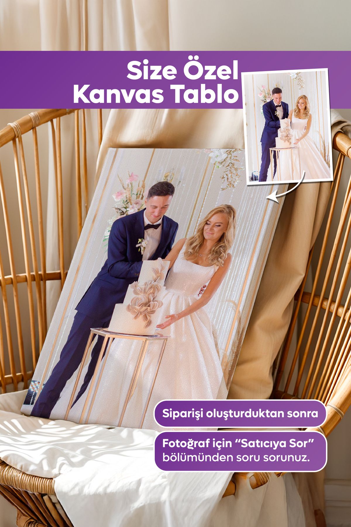 Dekopix Kişiye Özel Fotoğraflı Premium Kanvas Tablo - 60x90cm