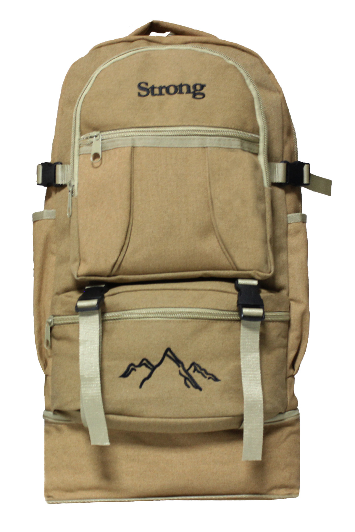Strong Bag Unisex Körüklü Kanvas Kumaş Laptop Bölmeli Outdoor Sırt Çantası Dağcı Sırt Çantası Escp02 görsel 2