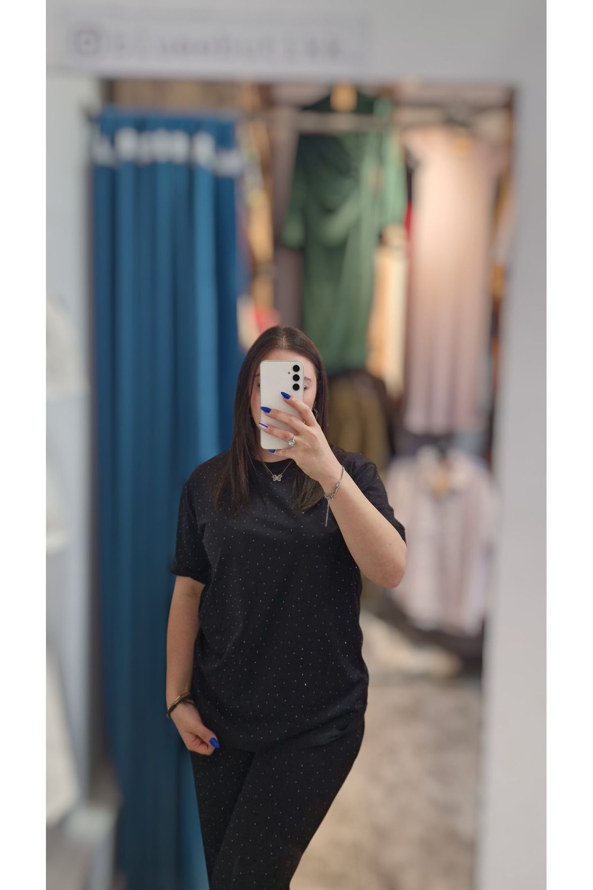 Bluebutik Taşlı oversize ikili takım