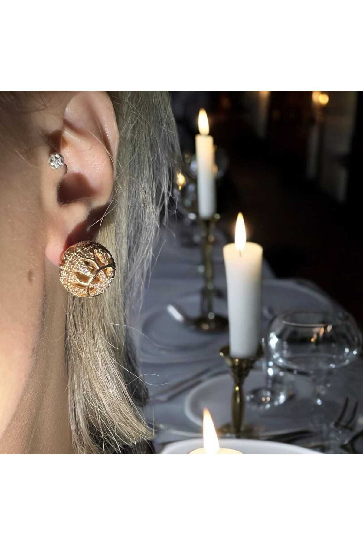Fundéa Jewelry Kainatın Kalbi Zirkon Paslanmaz Çelik Küpe
