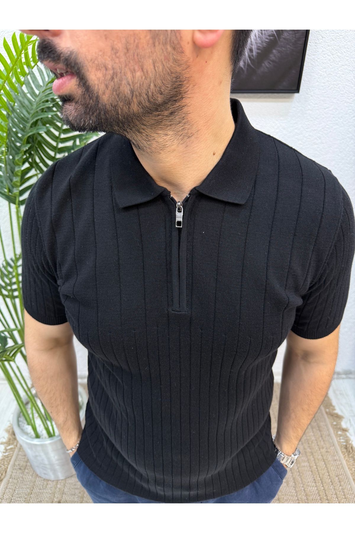 Yubacollection YUBACOLLECTİON %100 PAMUK POLO YAKA TRİKO TSHİRT