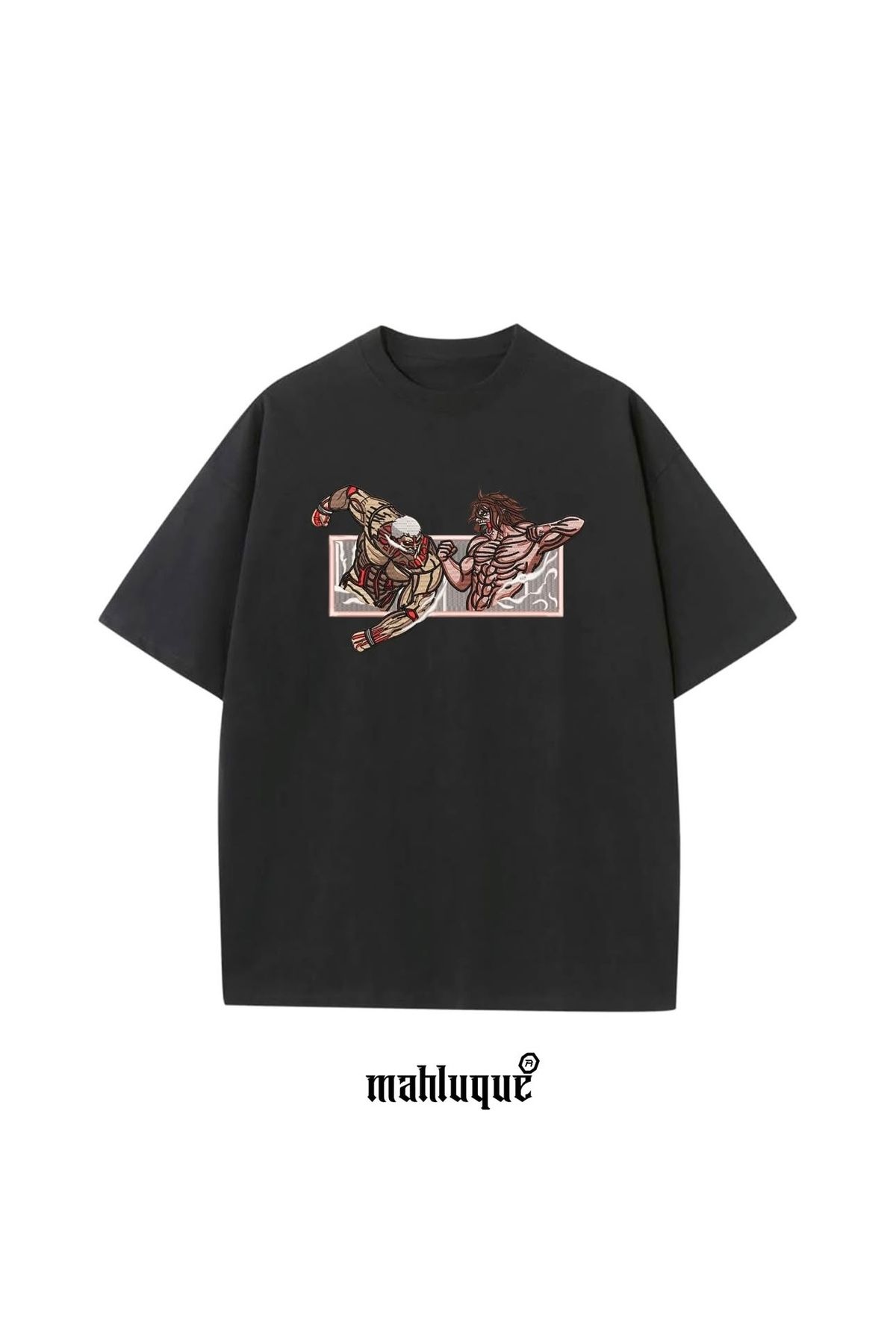 MOREJHN Attack on Titan Nakış İşlemeli Oversize T-Shirt