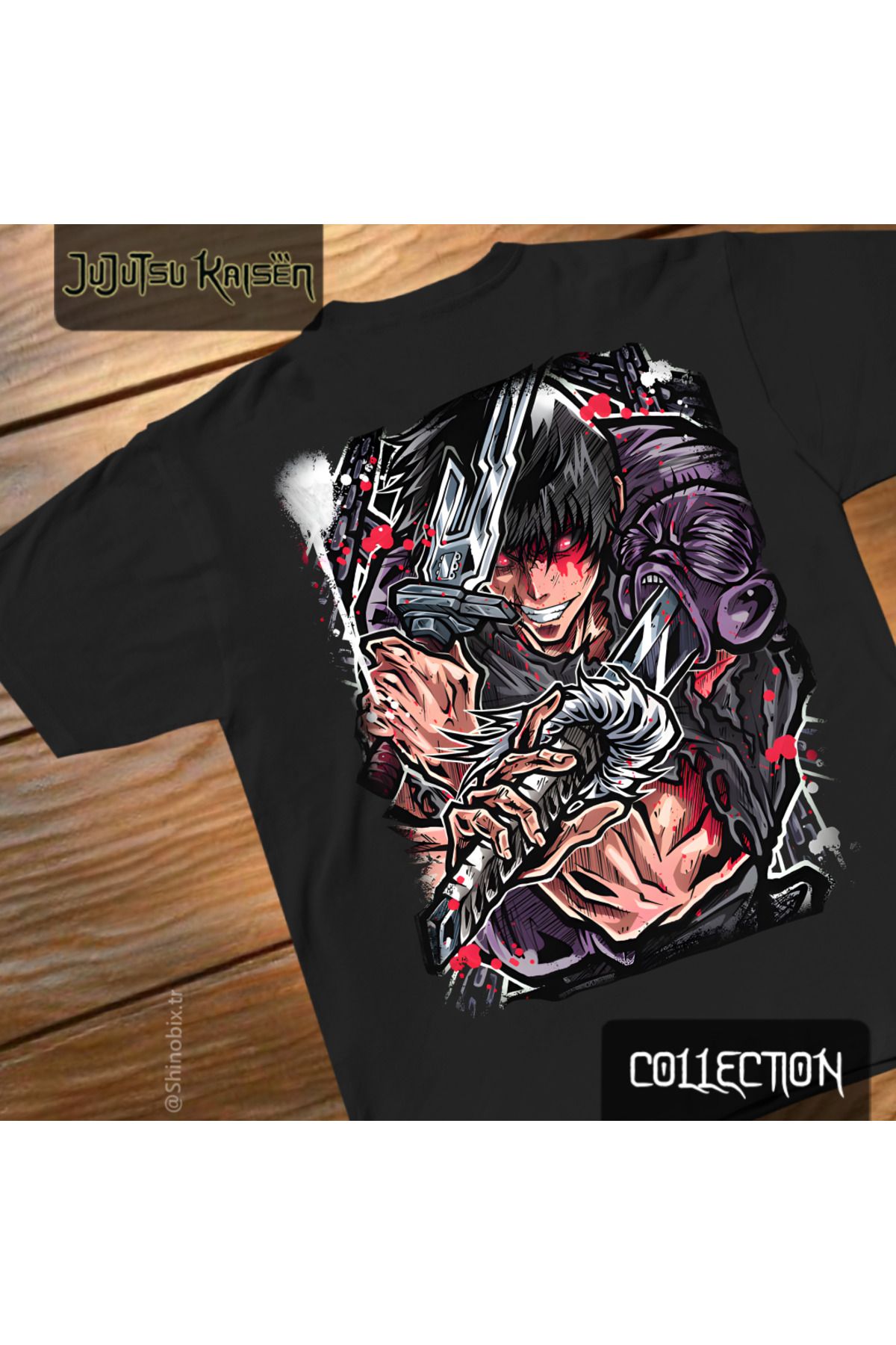 SHINOBIX Jujutsu Kasisen Toji Sorcerer Killer Baskılı Oversize T-Shirt
