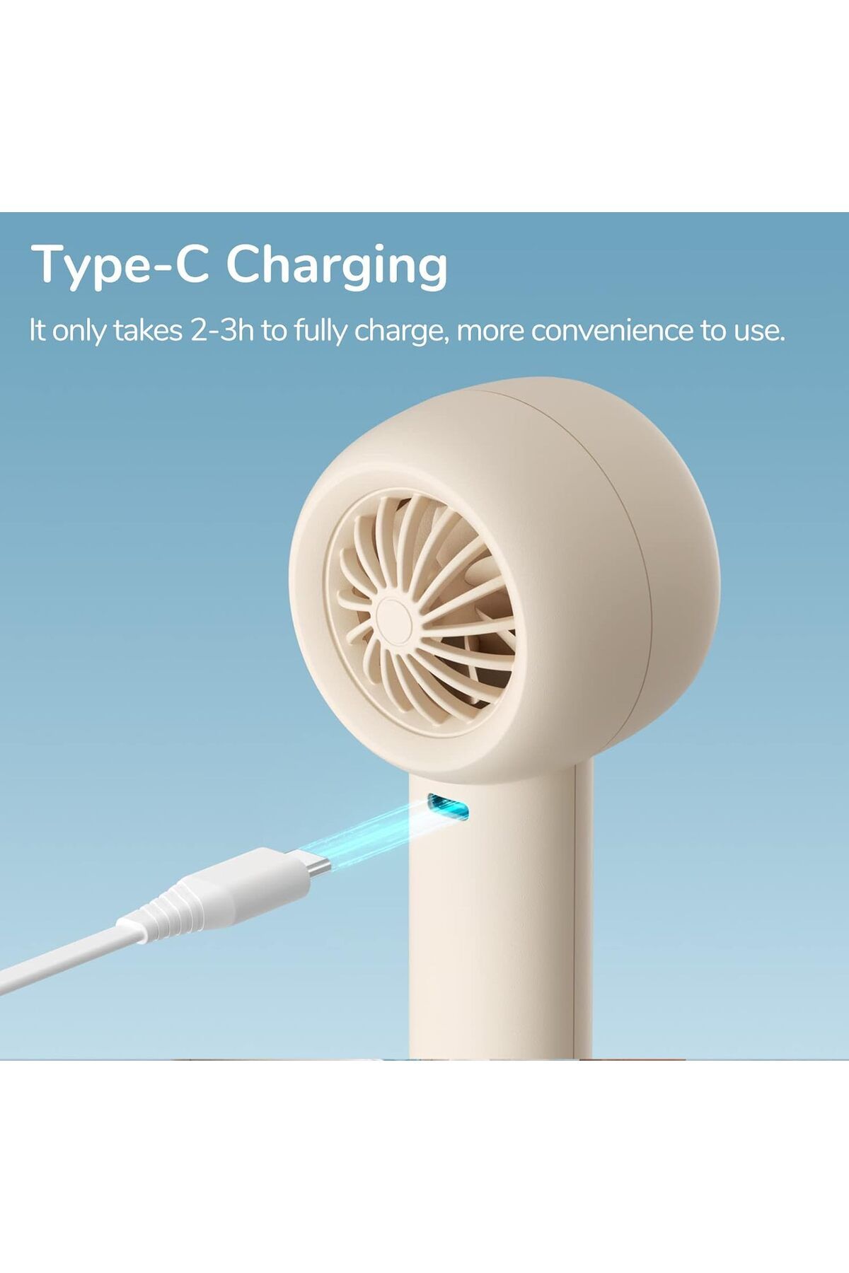 JISULIFE-Mini Portable Fan-Bladeless Safe Design, Powerful Turbo Handheld Fan with 3 Speeds, USB Rec 9