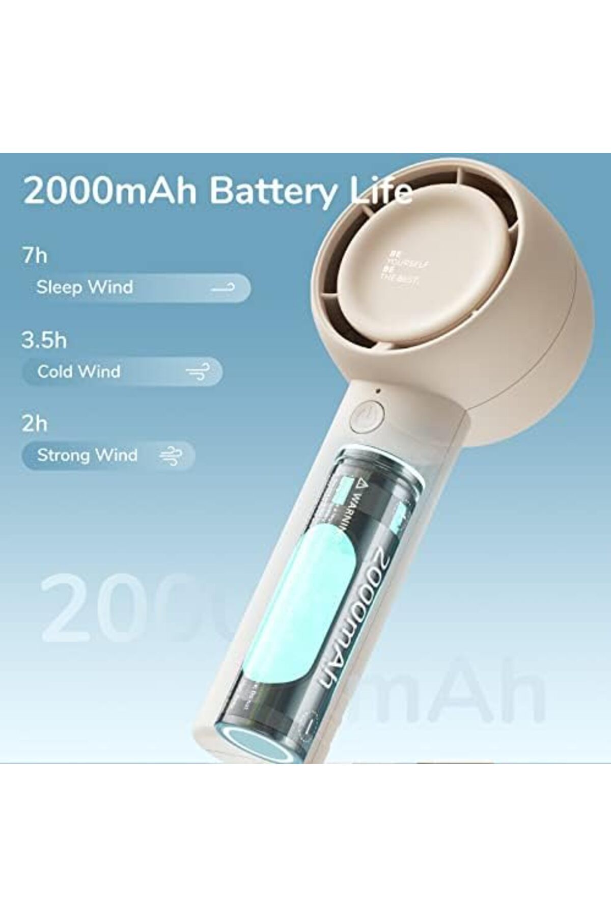 JISULIFE-Mini Portable Fan-Bladeless Safe Design, Powerful Turbo Handheld Fan with 3 Speeds, USB Rec 8