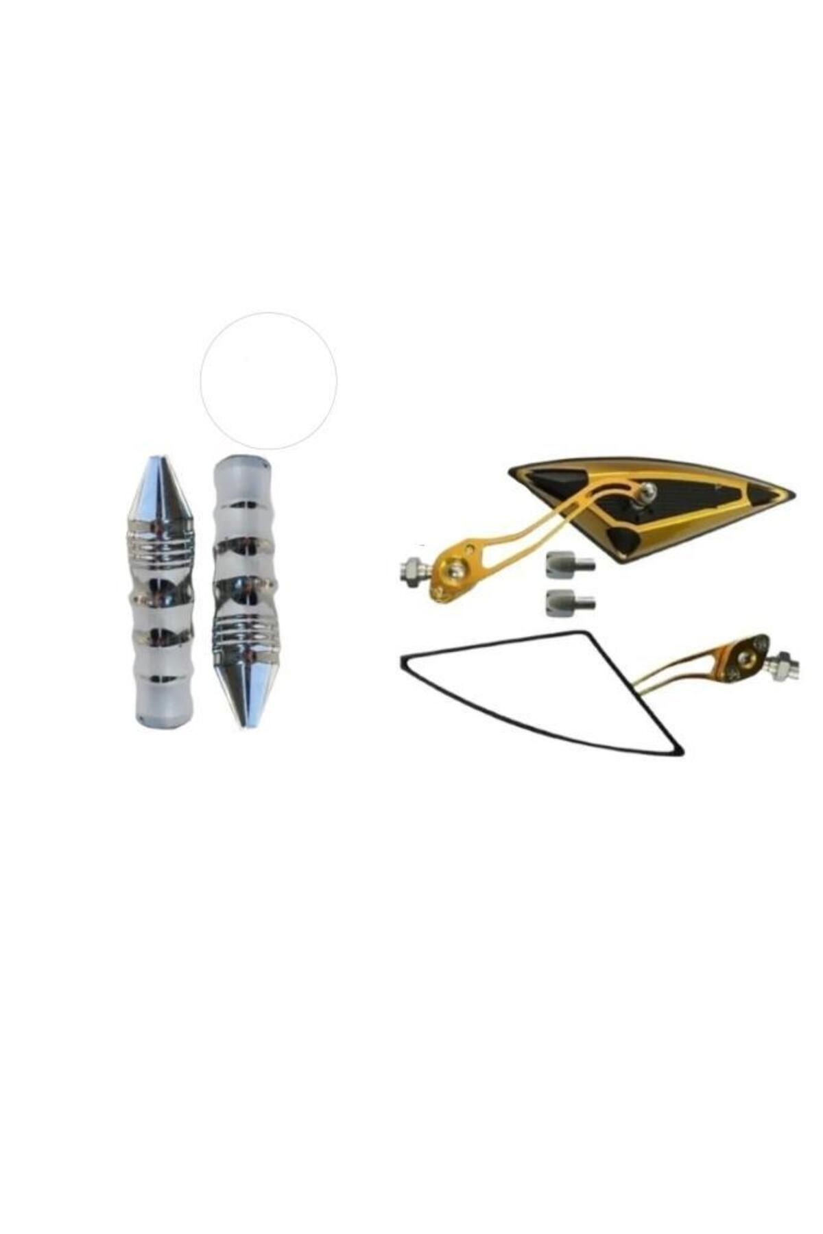 GMS Cg Cup Scooter Yarasa Üçgen Ayna Gold 8mm 10mm Sivri Elcik Seti