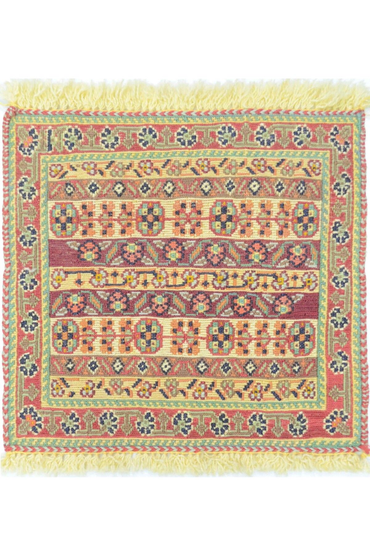 Handmade İran Zolanvari El Dokuma Sumak Küçük Boy Kilim 30x30 cm (0,09 m²)