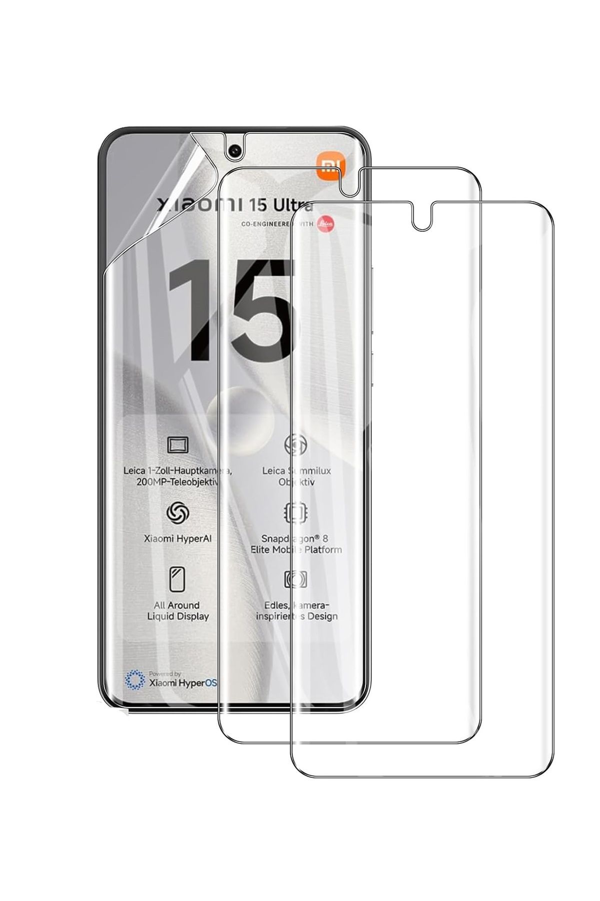 aheaks Xiaomi 15 Ultra Ekran Koruyucu İnce Jelatin Kamera Kısmı Açık