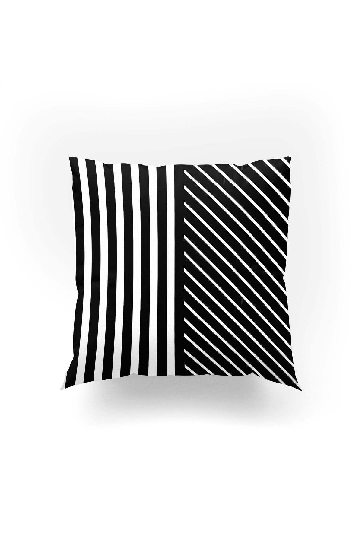 Dokumio Stripes Reloaded – Siyah Beyaz Stil Kırlent Kılıfı