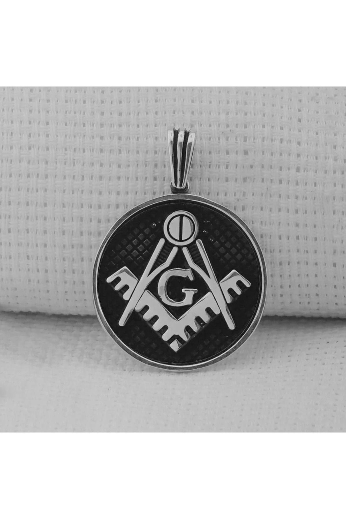 shop Siyah Mason Tasarım 925 Ayar Gümüş Erkek Kolye