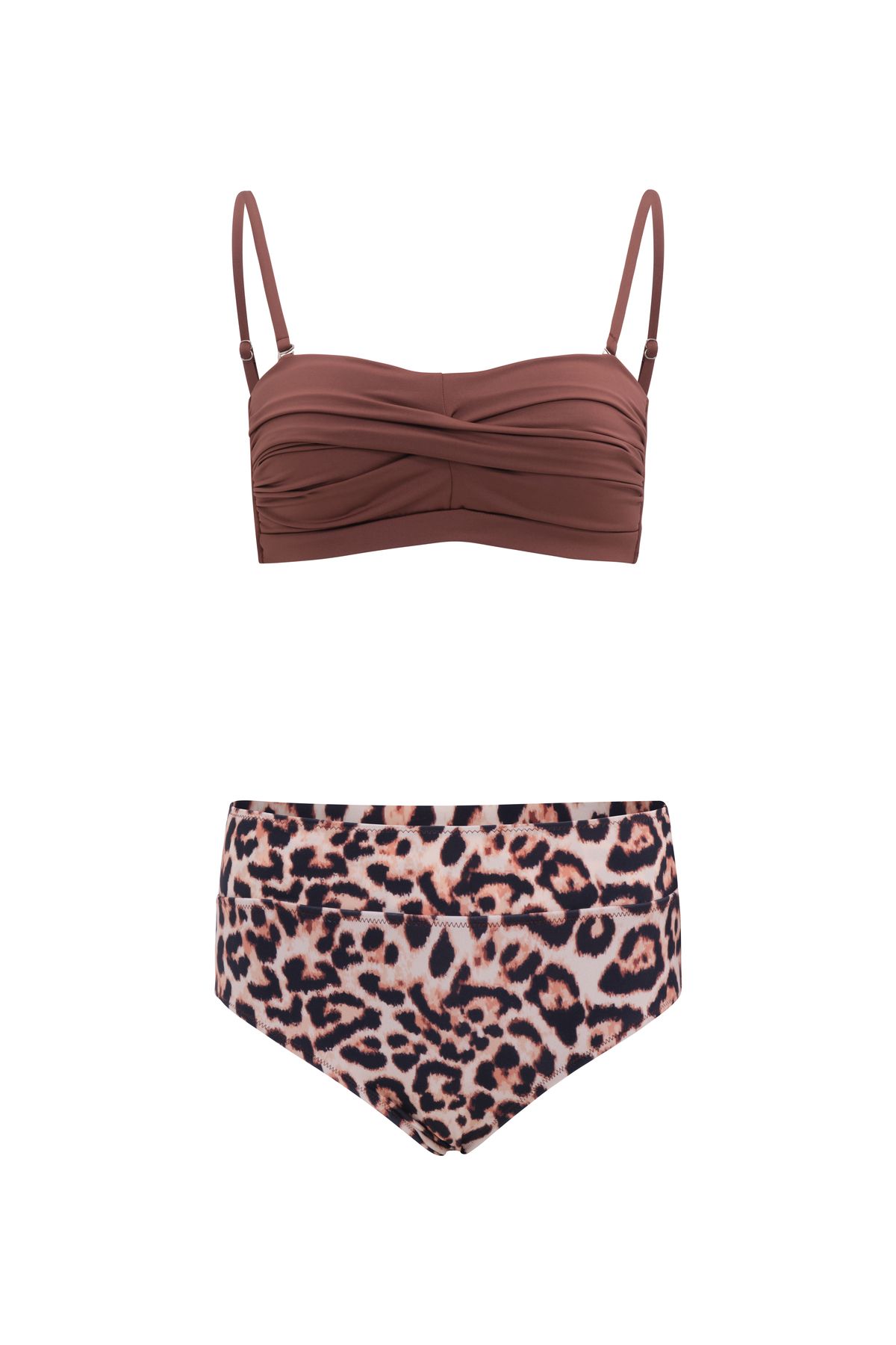 eva clothing Kadın Leopar Desenli Bikini Takımı