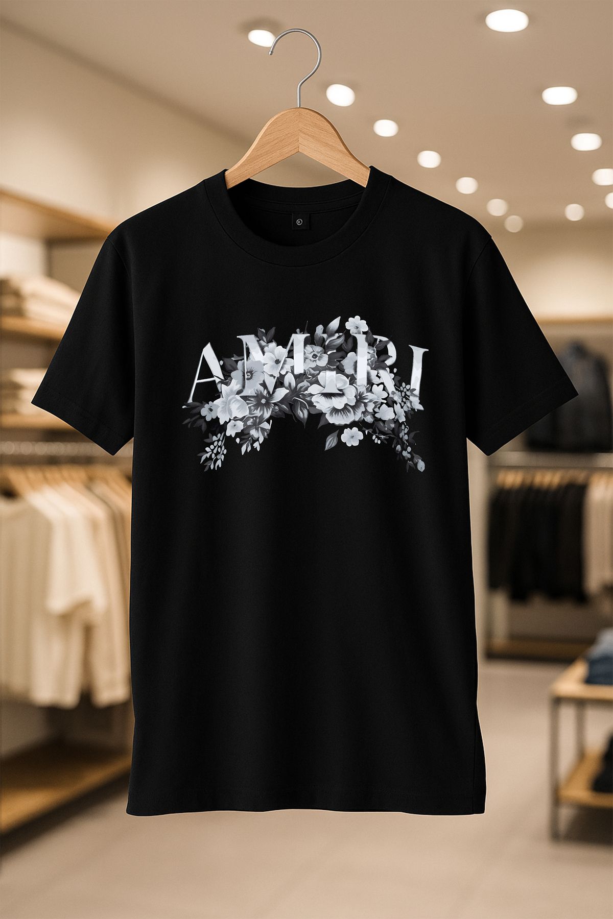 C&C OKULCUNUZ Çiçek Baskılı Oversize Unisex %100 Pamuklu Nefes Alan Kalin Kumaşlı T-Shirt