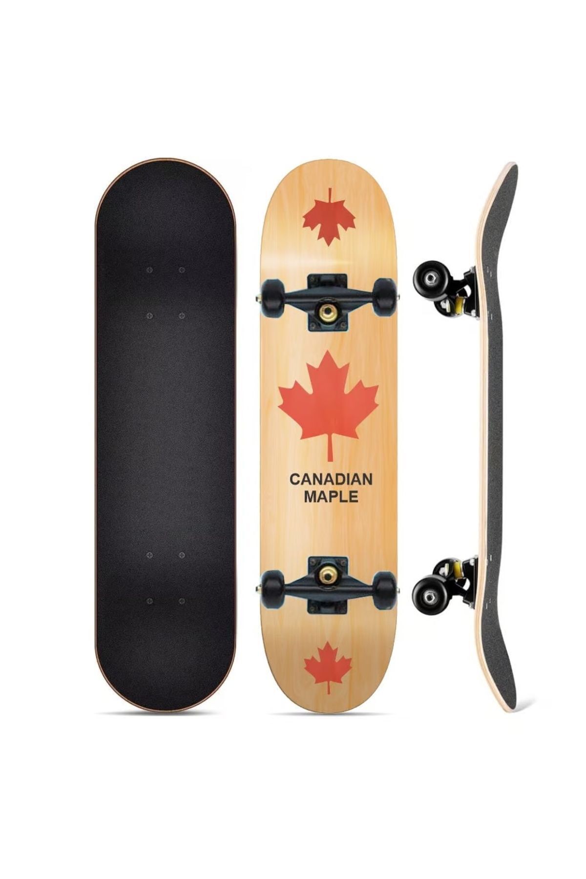 SerenityHaven Kemik Tekerli Pro Kaykay Zımparalı Kaymaz Profesyonel Skateboard Abec 7