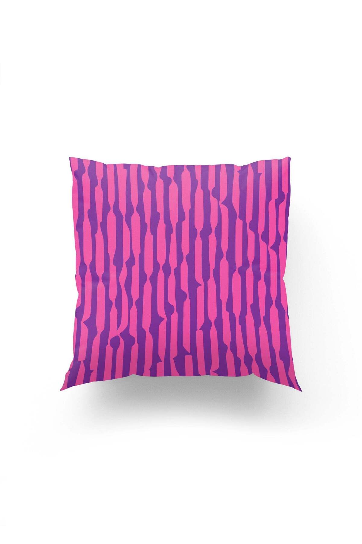 Dokumio Pink Pulse – Soyut Ritimli Desenli Dekoratif Kırlent Kılıfı