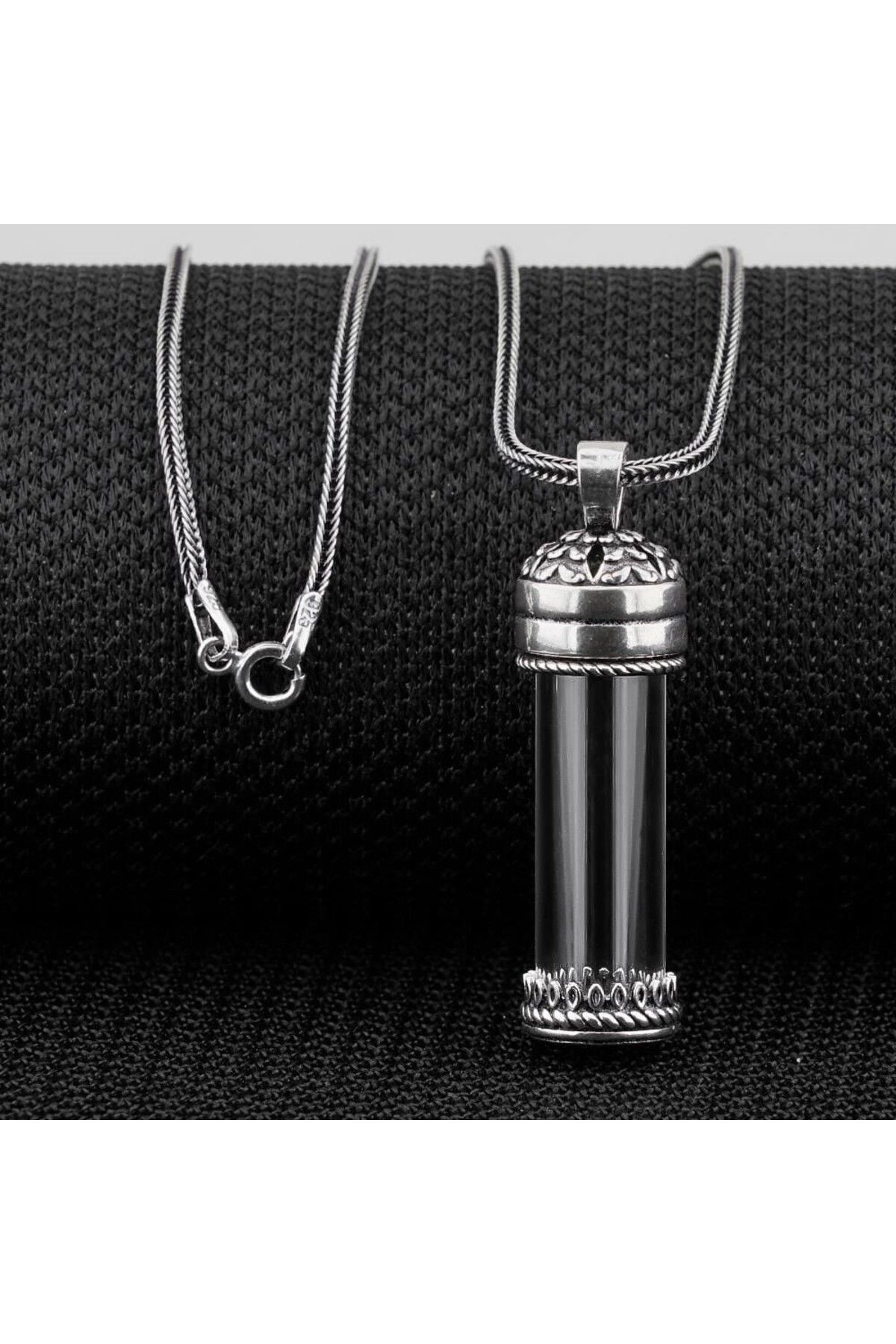 shop Açılabilir Cam Tüp Cevşen Dua Kabi 925 Ayar Gümüş Erkek Kolye