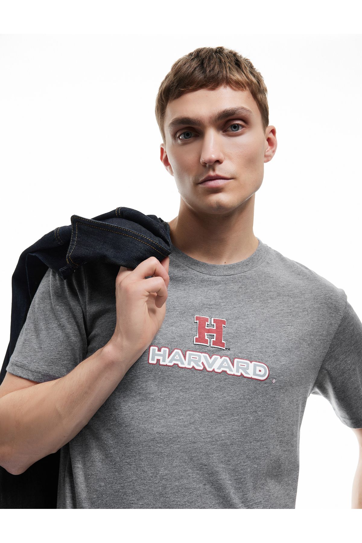Koton Kısa Kollu Regular Fit Bisiklet Yaka Baskılı Lisanslı Harvard Tişört