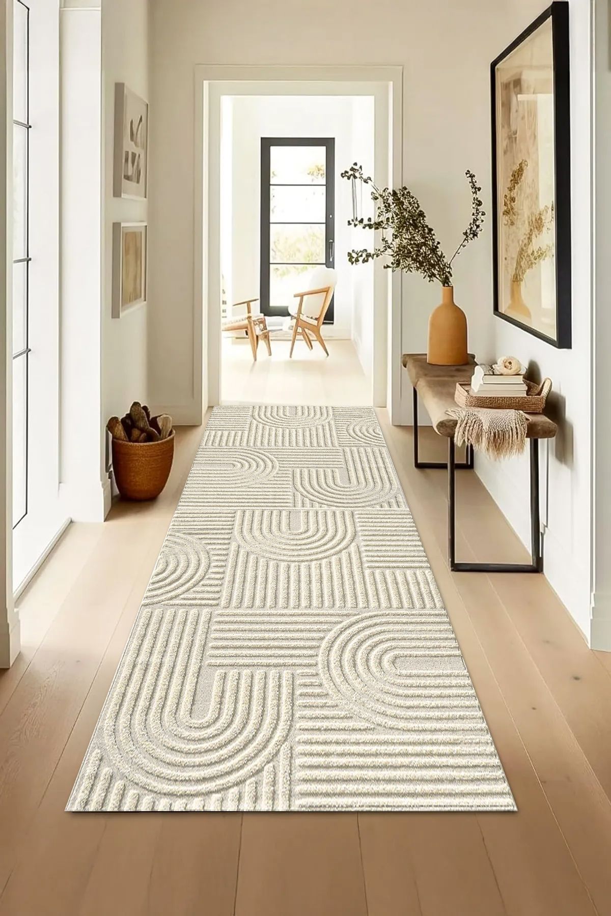 LTS HOME Dijital BASKILI Renkli Kaymaz Taban Yıkanabilir Modern Mutfak Halısı Salon Halısı Yolluk