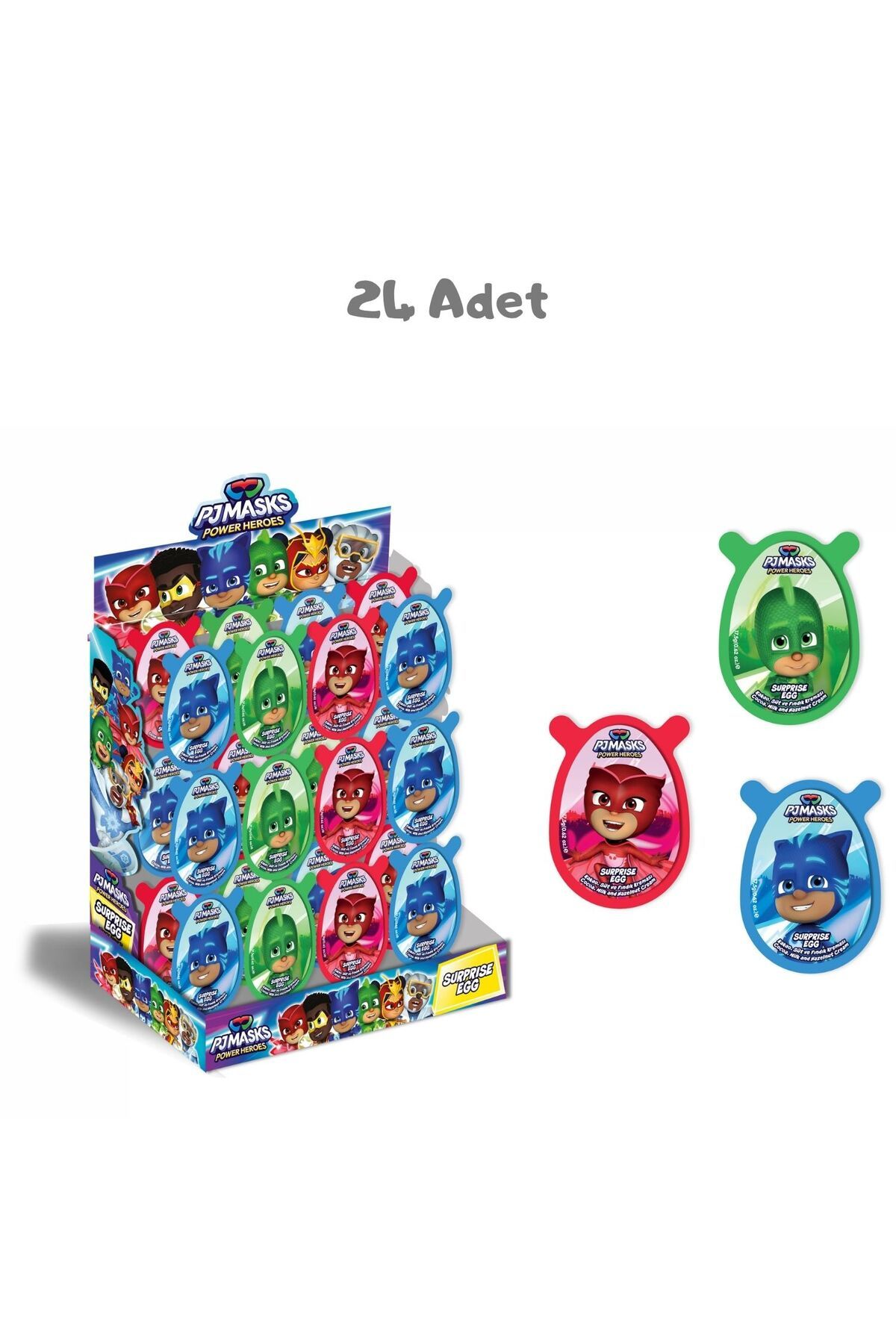 PJ Masks Oyuncaklı Sürpriz Pvc Yumurta (17,50 Gr) 24 Adet