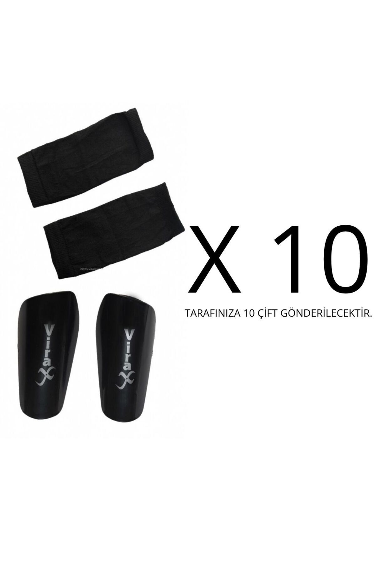 virajx Siyah 10 Çift (20 Tekli) Tekmelik Futbol Tekmeliği Futbolcu Kaval Koruyucu Çoraplı