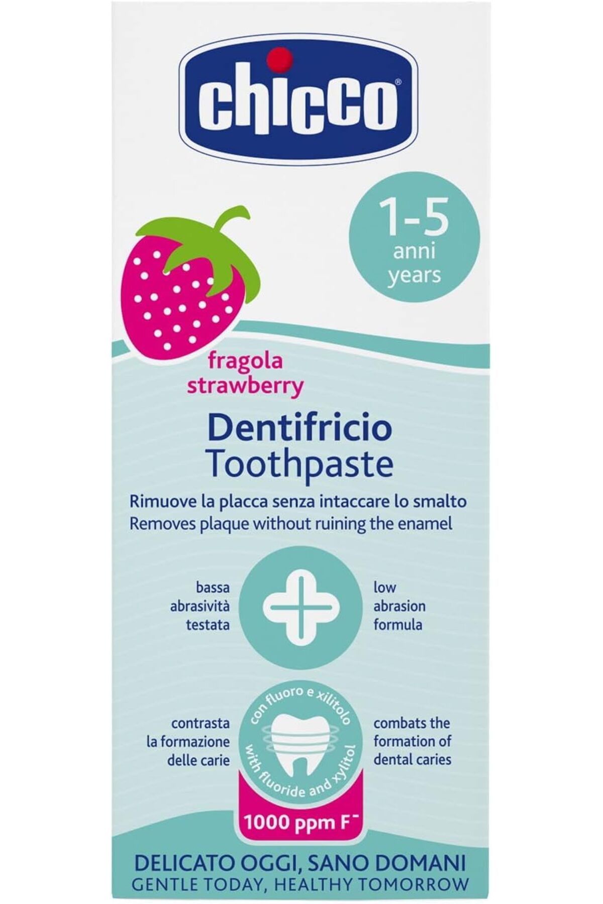 Chicco-Strawberry Toothpaste with Fluoride 50ml 1-5y 3