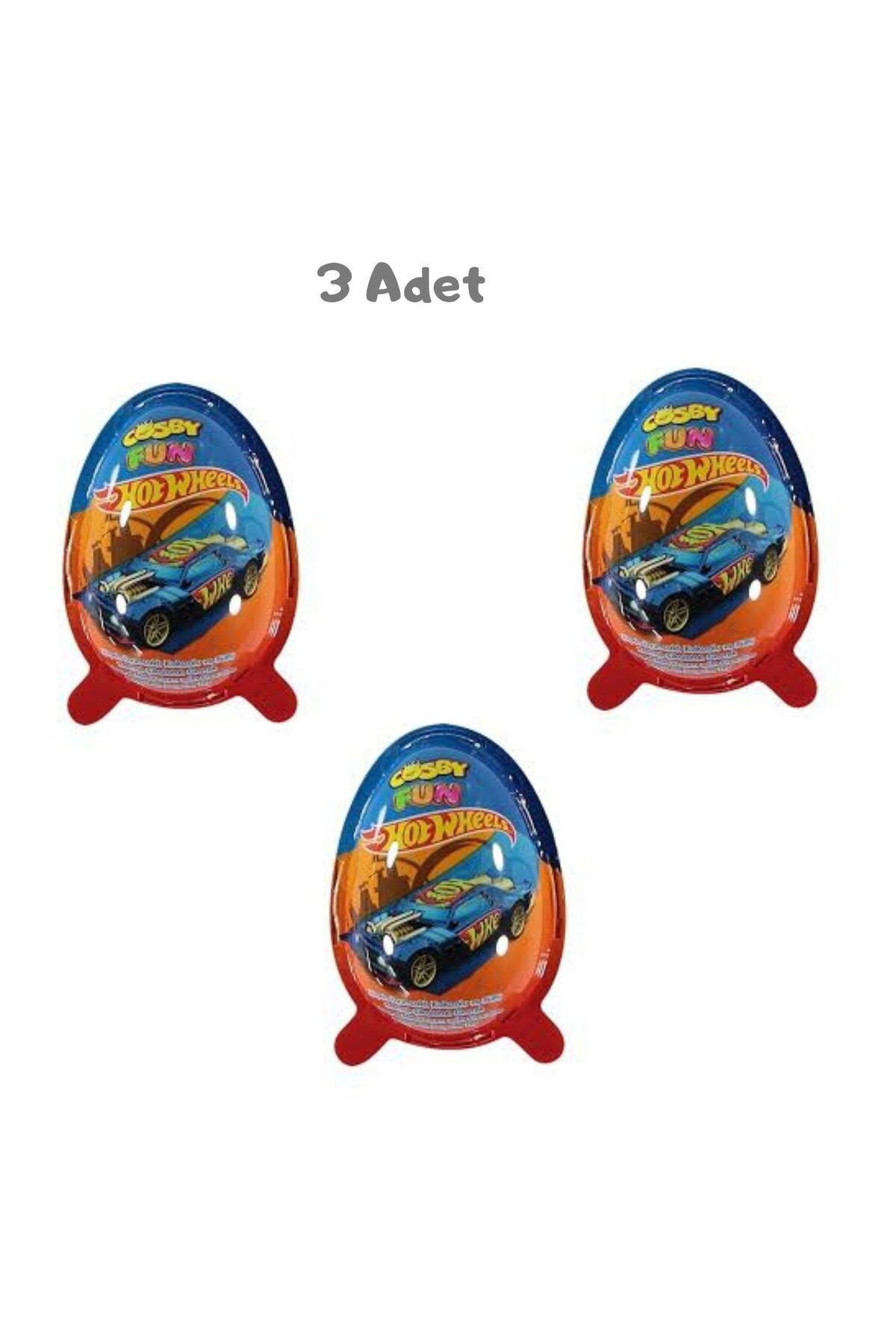 HOT WHEELS Cosby Fun Hot Wheels Oyuncaklı Sürpriz Yumurta (20 Gr) 3 Adet