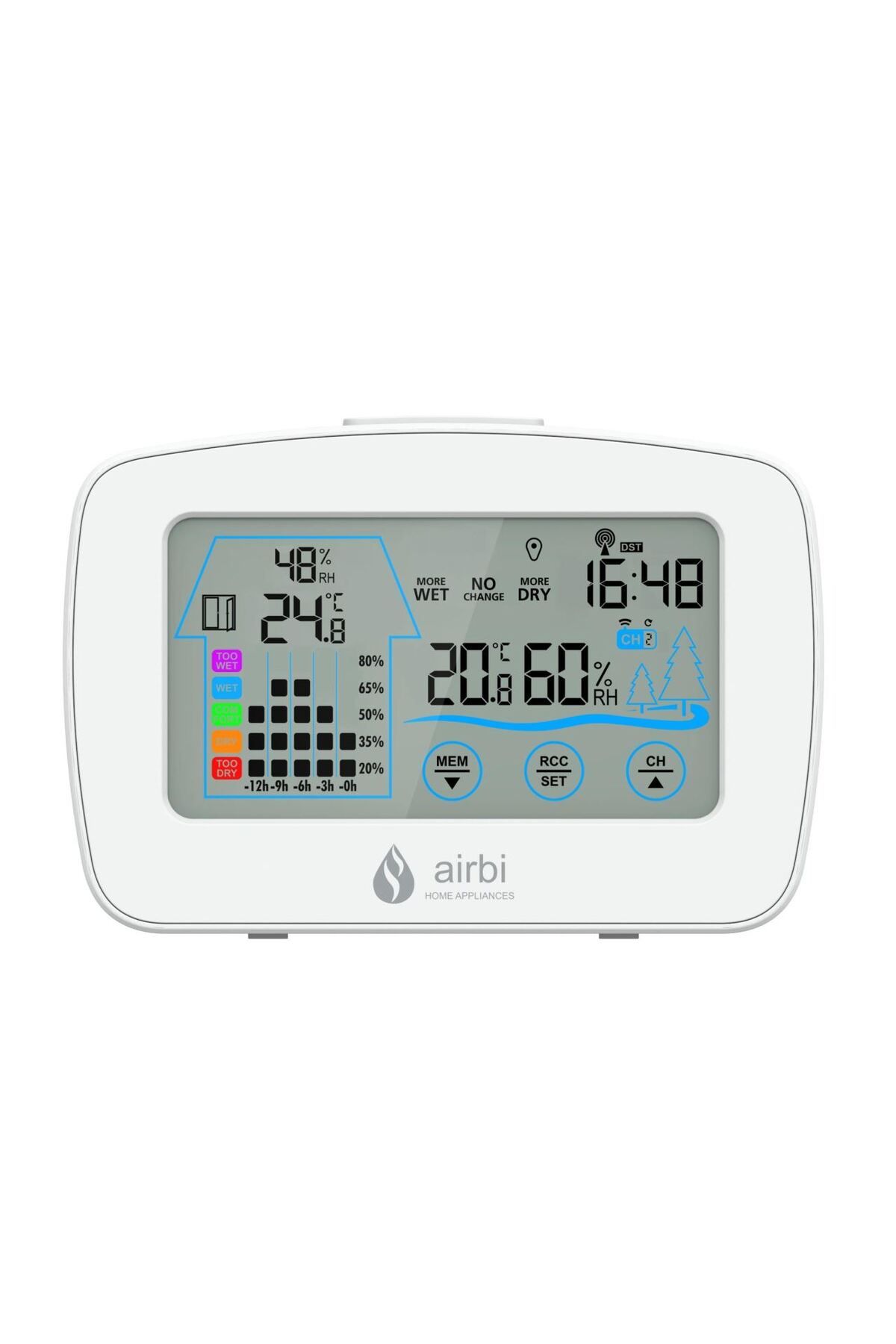 AirBi-Digital Thermometer and Hygrometer Set with External Wireless Transmitter Control Bi1020 3