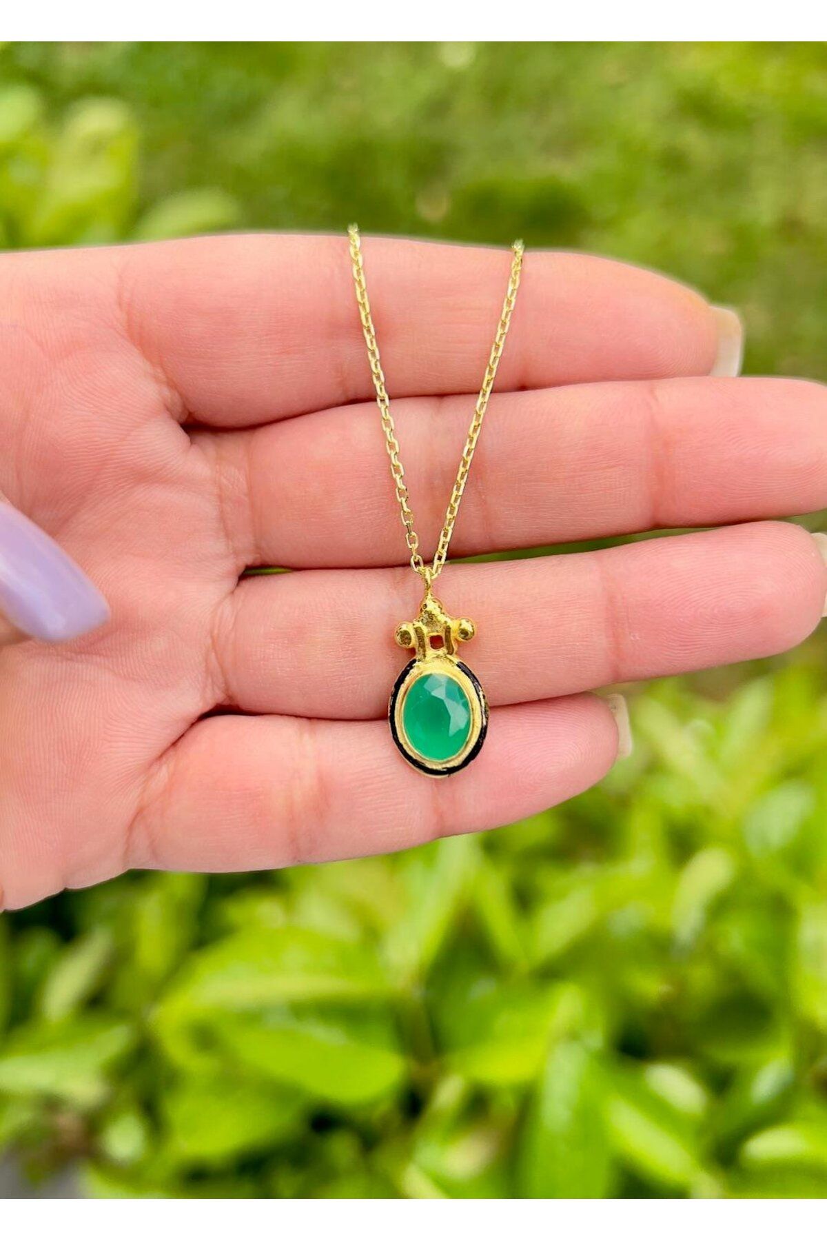 Defne Silver Paraiba Taşlı Kolye