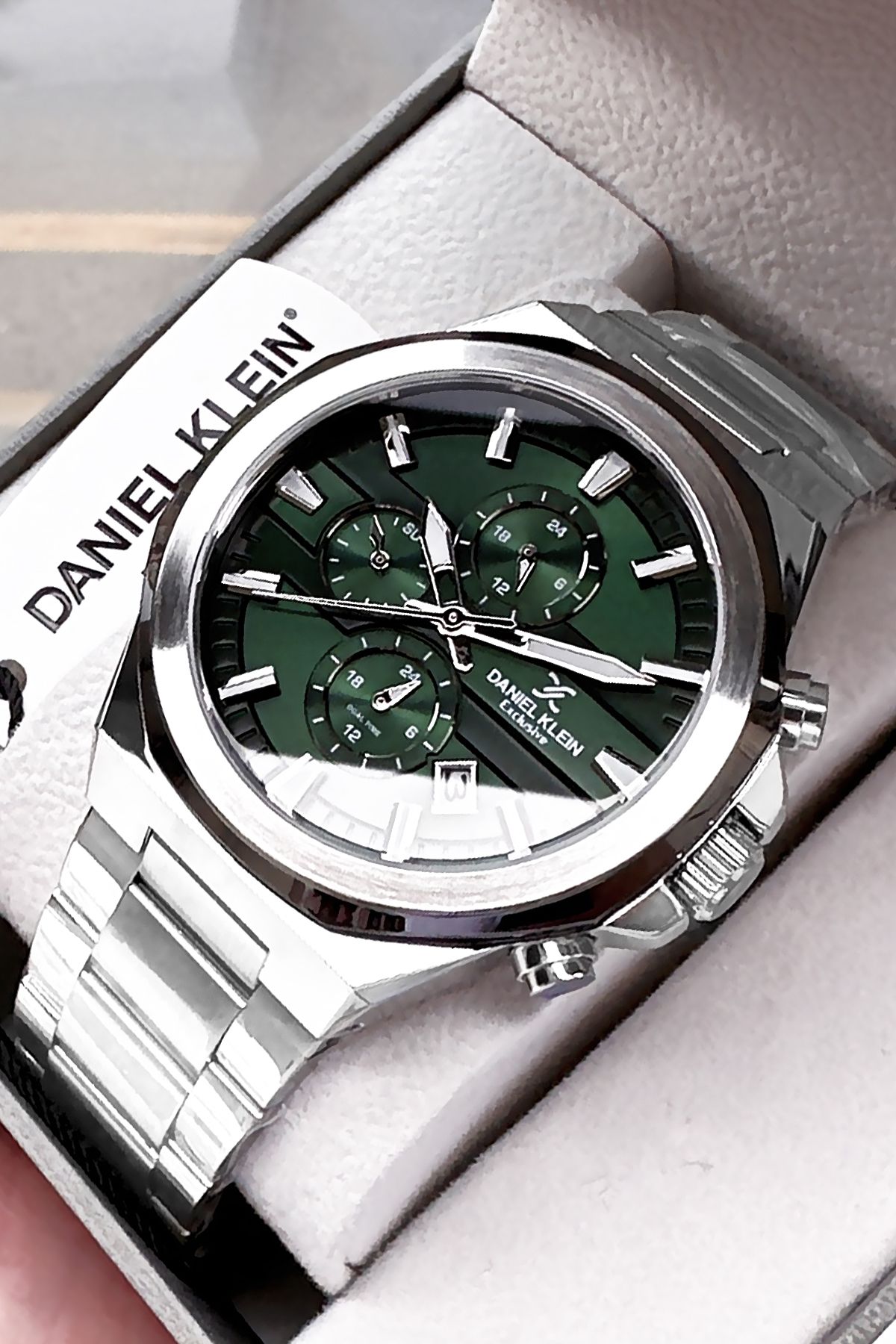 Daniel Klein Exclusive Erkek Kol Saati 3 Atm Su Geçirmez Gümüş Renk Çelik Kordon Hediye Bileklik DKE2130C4