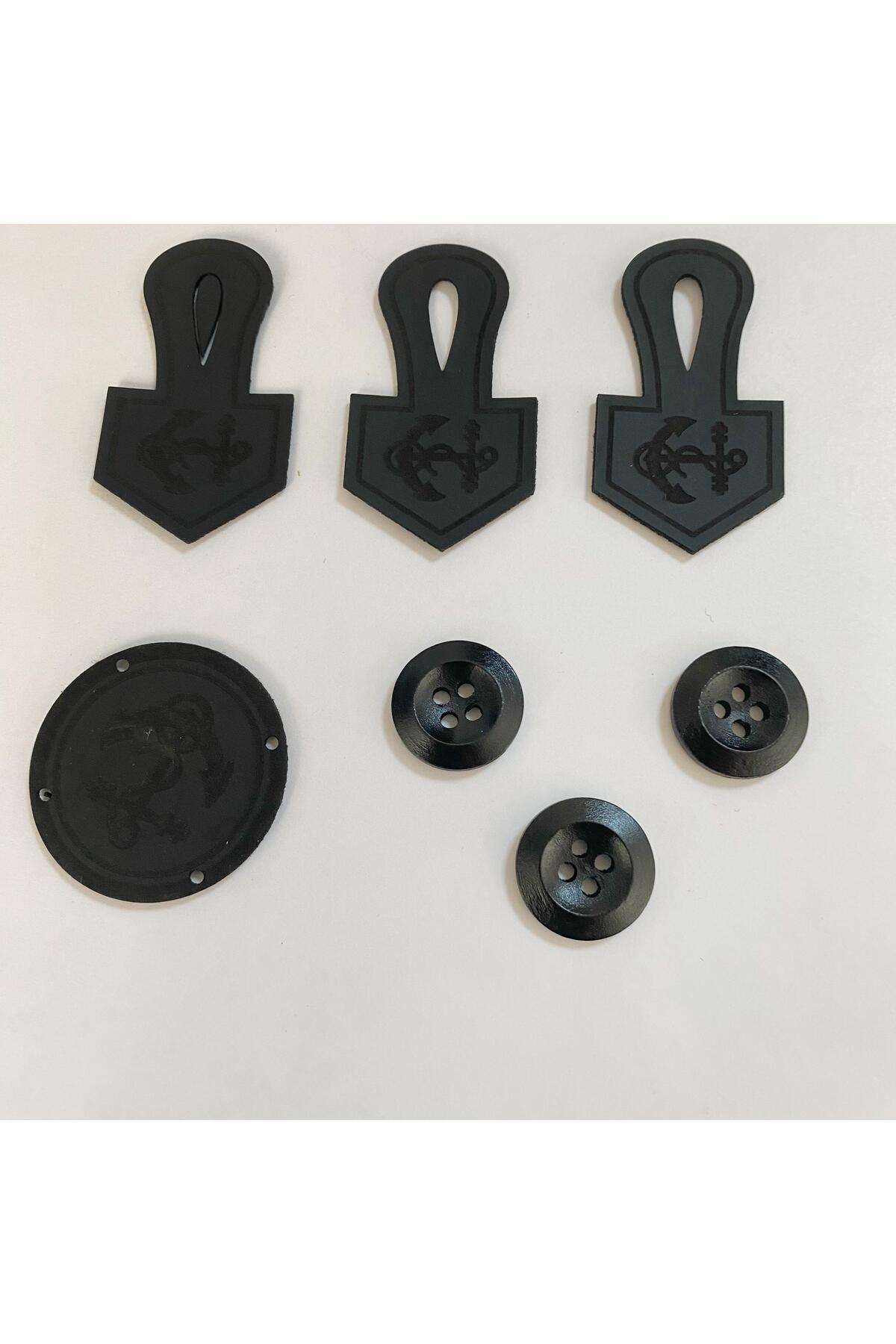 Tunç Paşa Yeleği Düğme Seti Siyah