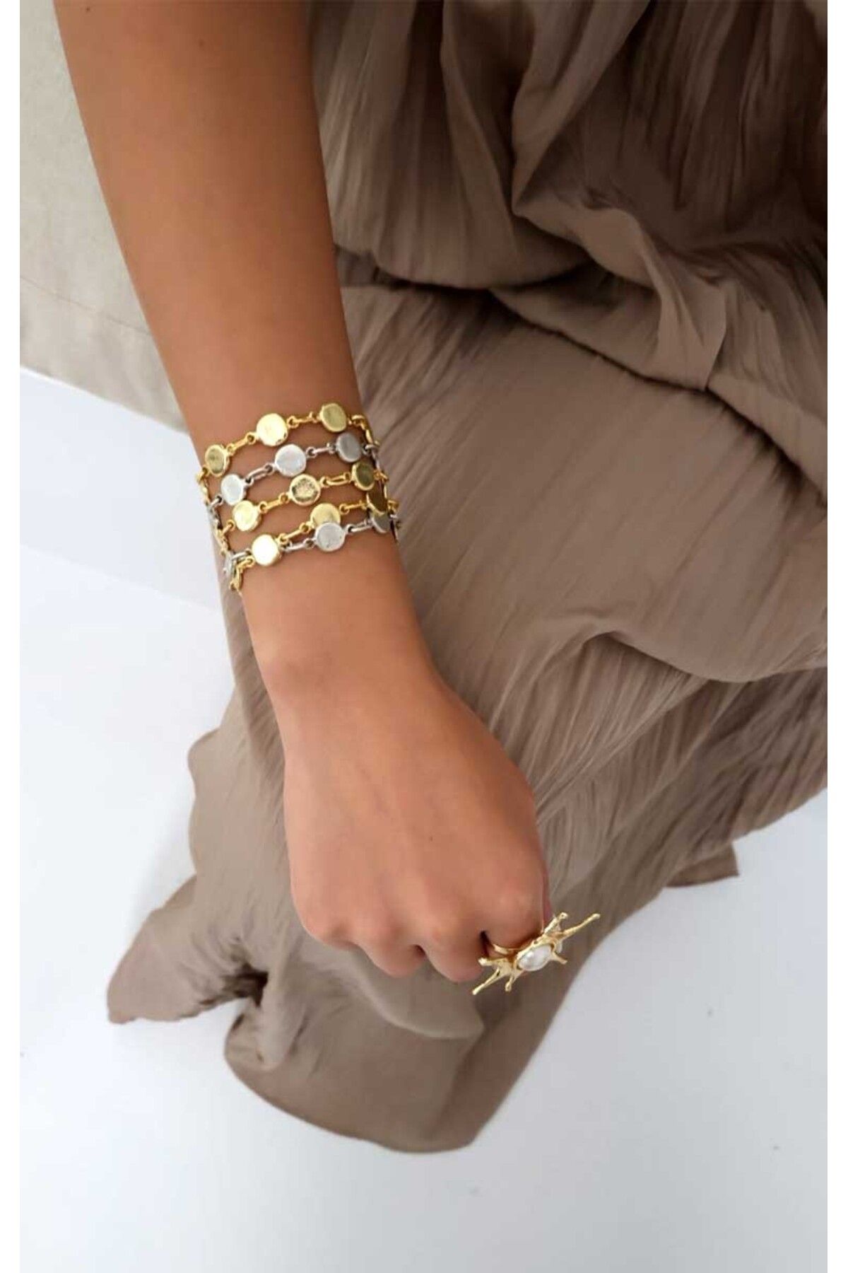 BYP Atelier Zamanın İzleri Çoklu Bileklik Gold