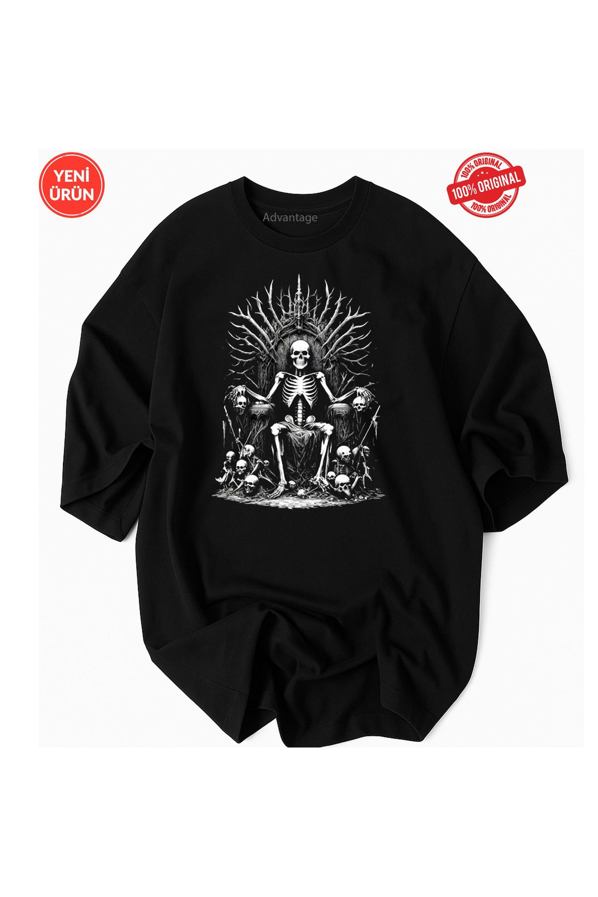 Korefanzin Gotik Tasarım Baskı Detaylı Oversize Fit %100 Organik Pamuk- Premium Tshirt