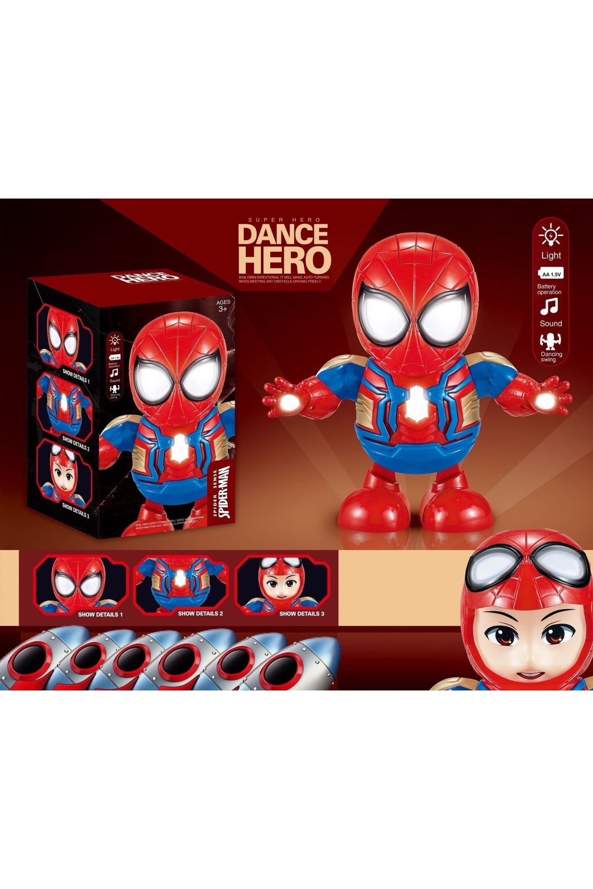 TUMBA'S spider-man ışıklı dans eden oyuncak