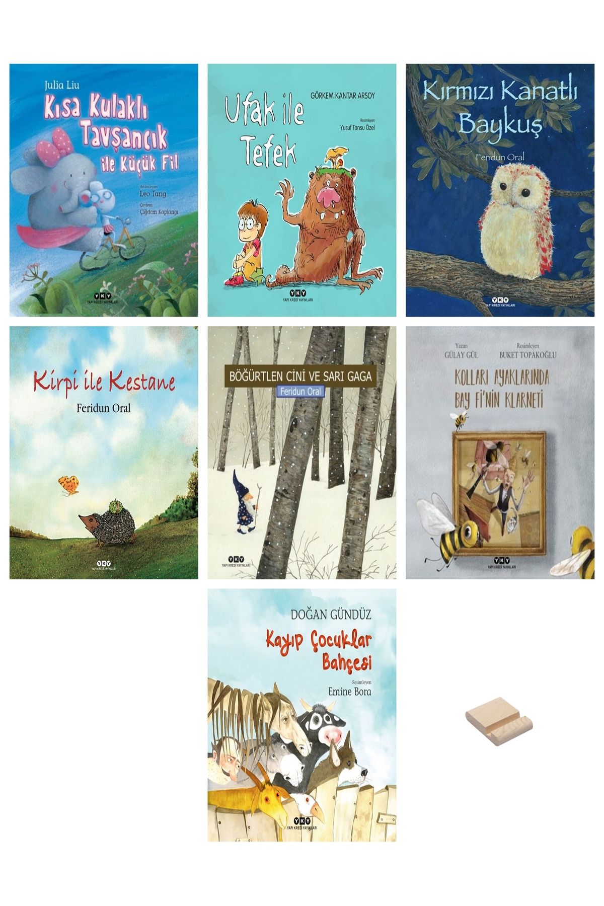 Yapı Kredi Yayınları Kısa Kulaklı Tavşancık Ufak ile Tefek Kırmızı Kanatlı Baykuş Kirpi ile Kestane 7li Set
