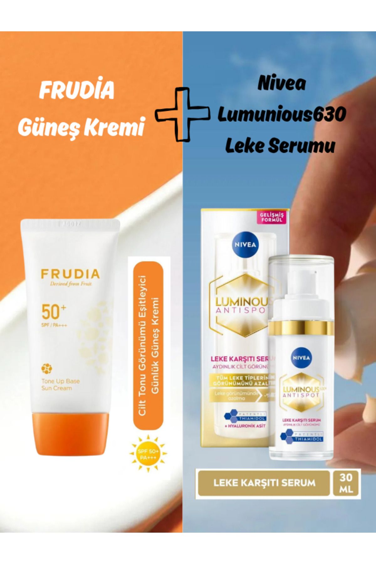 FRUDIA FRUDİA Tonlayıcı Güneş Kremi 50 gr Spf50 + N.Luminous630 Leke Karşıtı Cilt Serumu 30ml