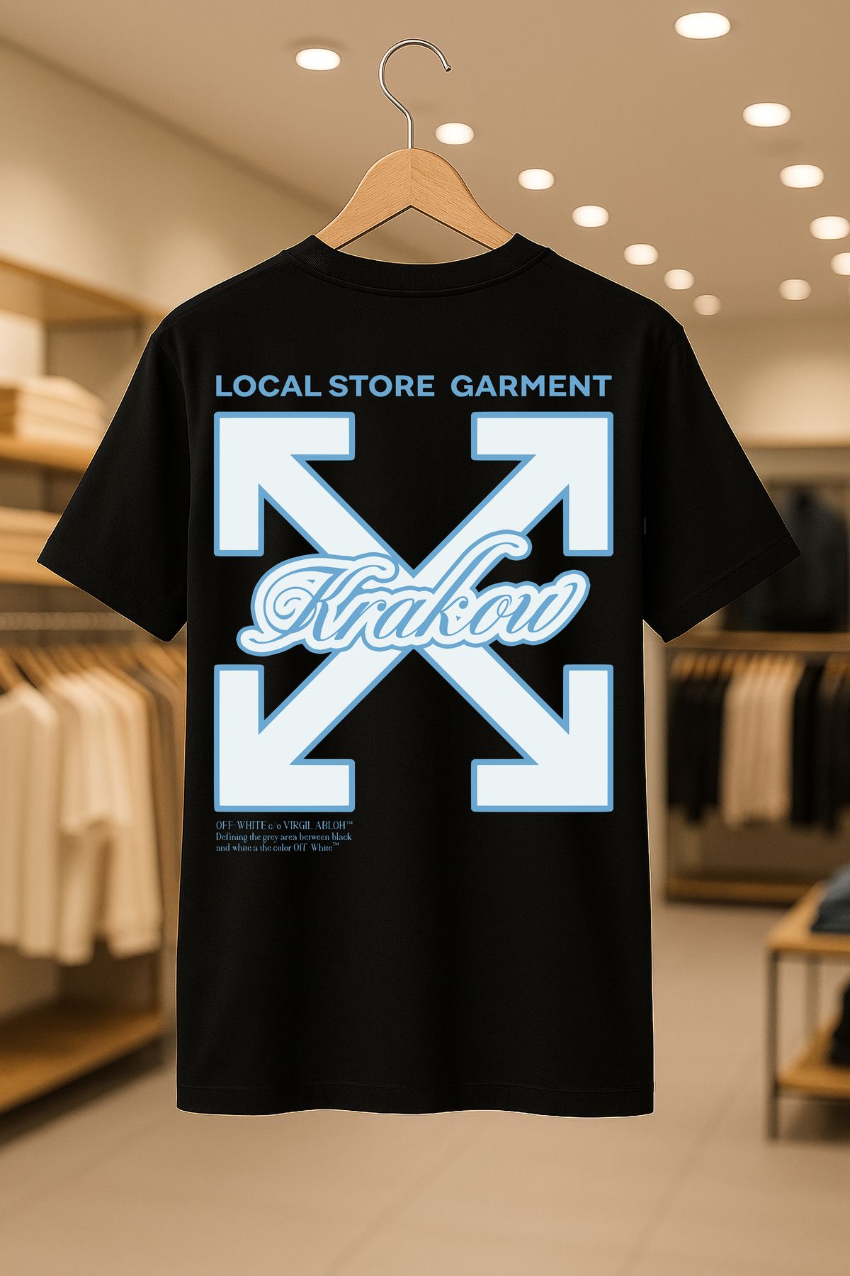 SELF CONTROL Off-White Krakow Oversize Unisex %100 Pamuklu Nefes Alan Kalin Kumaşlı T-Shirt