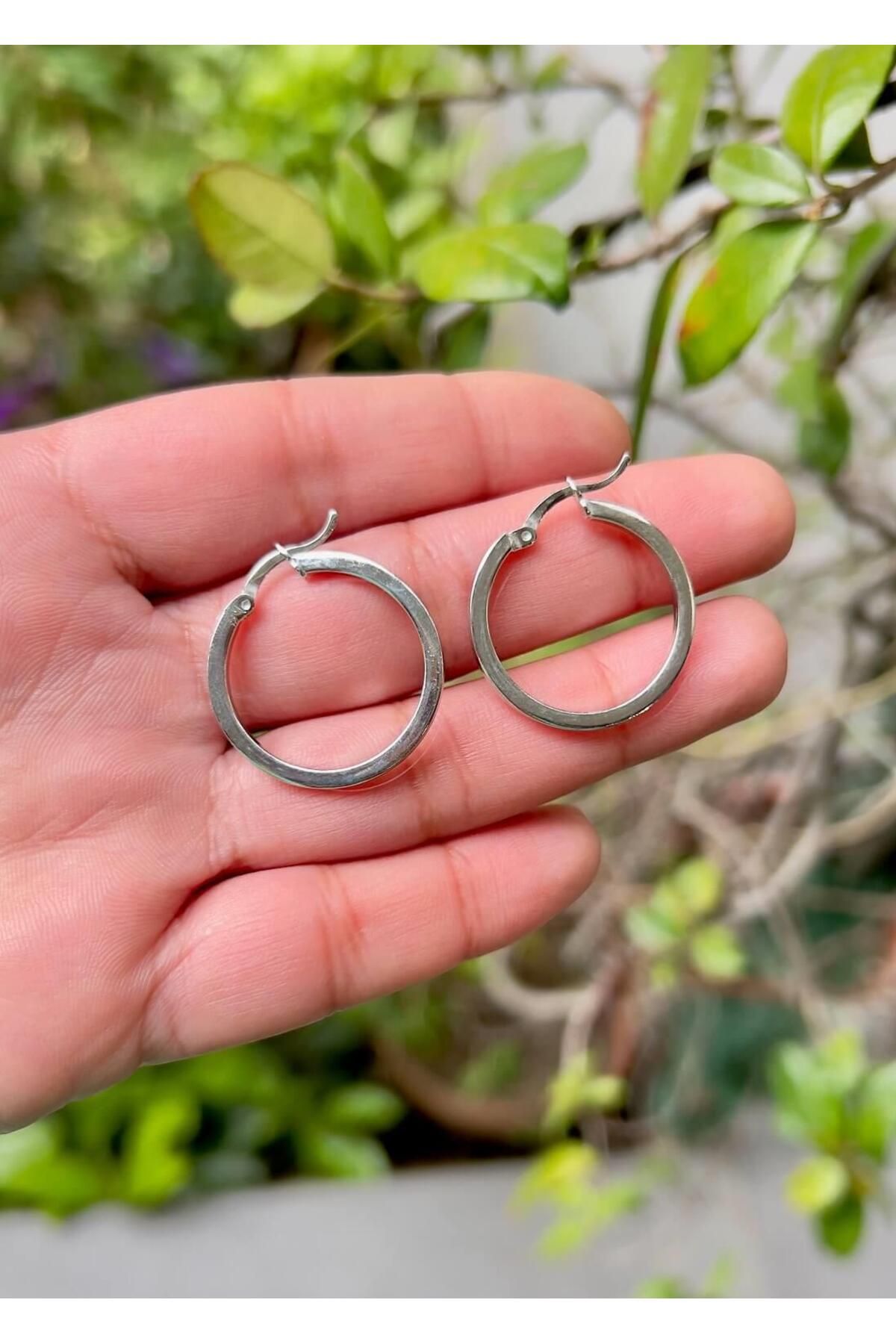 Defne Silver Halka Küpe Çap:2,5 cm