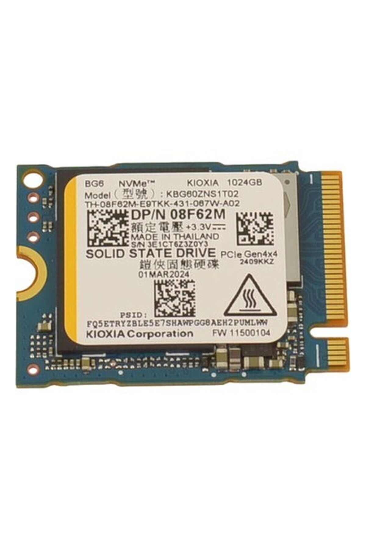 Kioxia Bg6 KBG60ZNS1T02 1 Tb 22X30 M.2 Nvme SSD