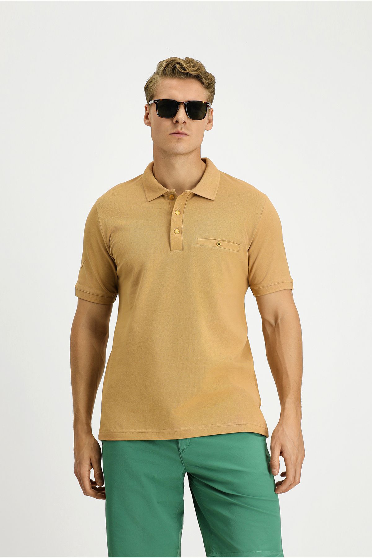 Kiğılı Regular Fit Pamuk Cepli Polo Yaka Tişört