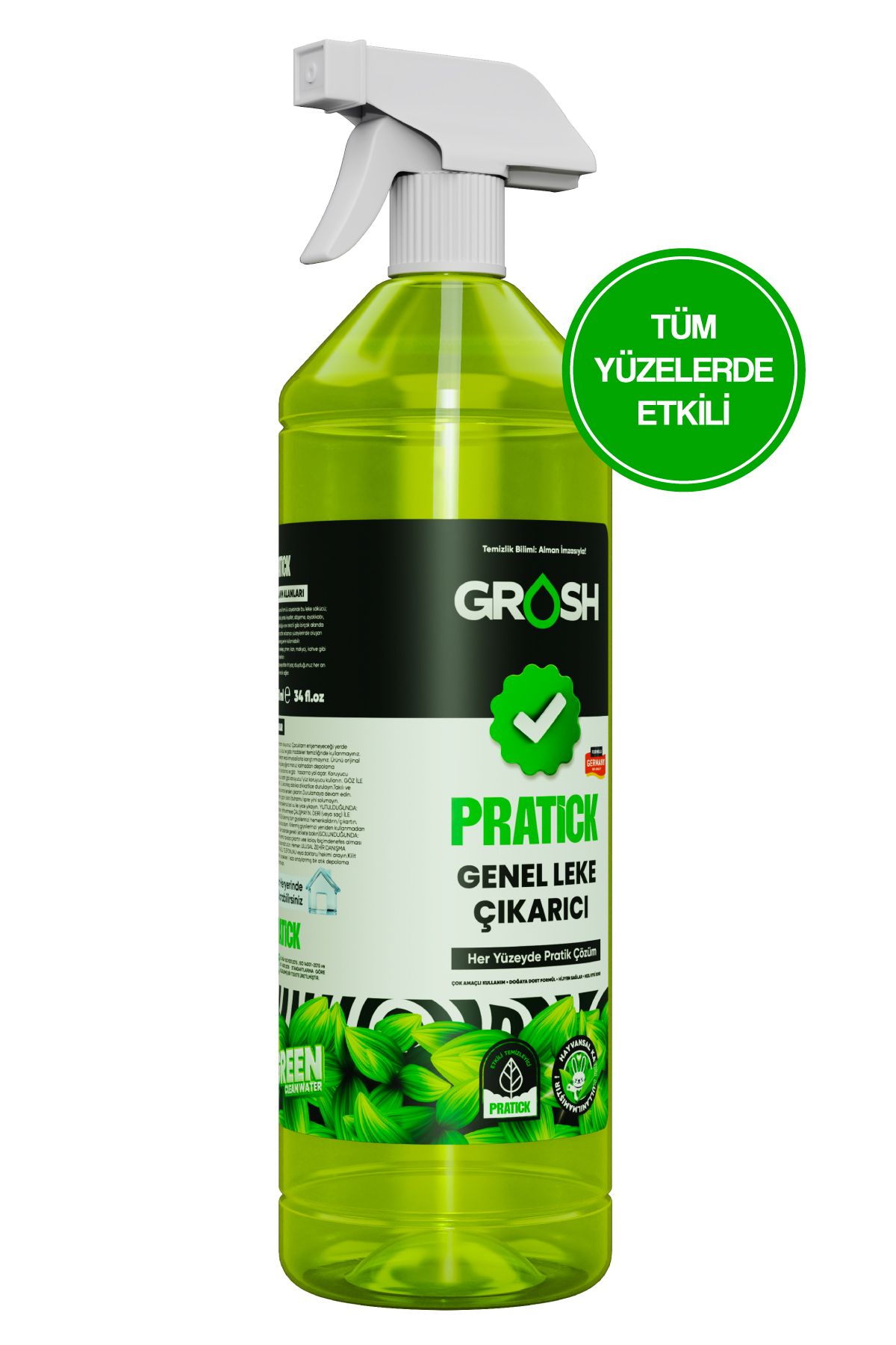 Grosh Bitkisel Çok Amaçlı Yüzey Temizleyici Leke Çıkarıcı - Büyük Boy 1 Litre