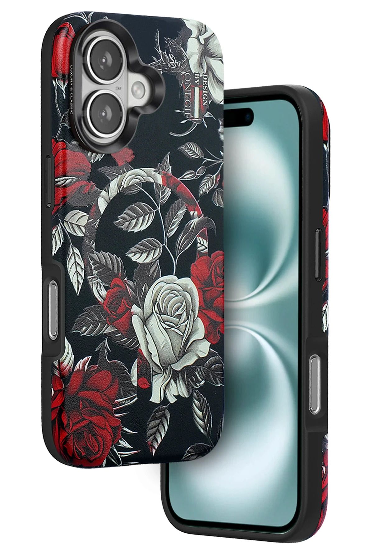 bbtech iPhone 16 Uyumlu Çiçek Desenli Soft Dokulu Yumuşak Silikon Kılıf Floral Desen Arka Kapak