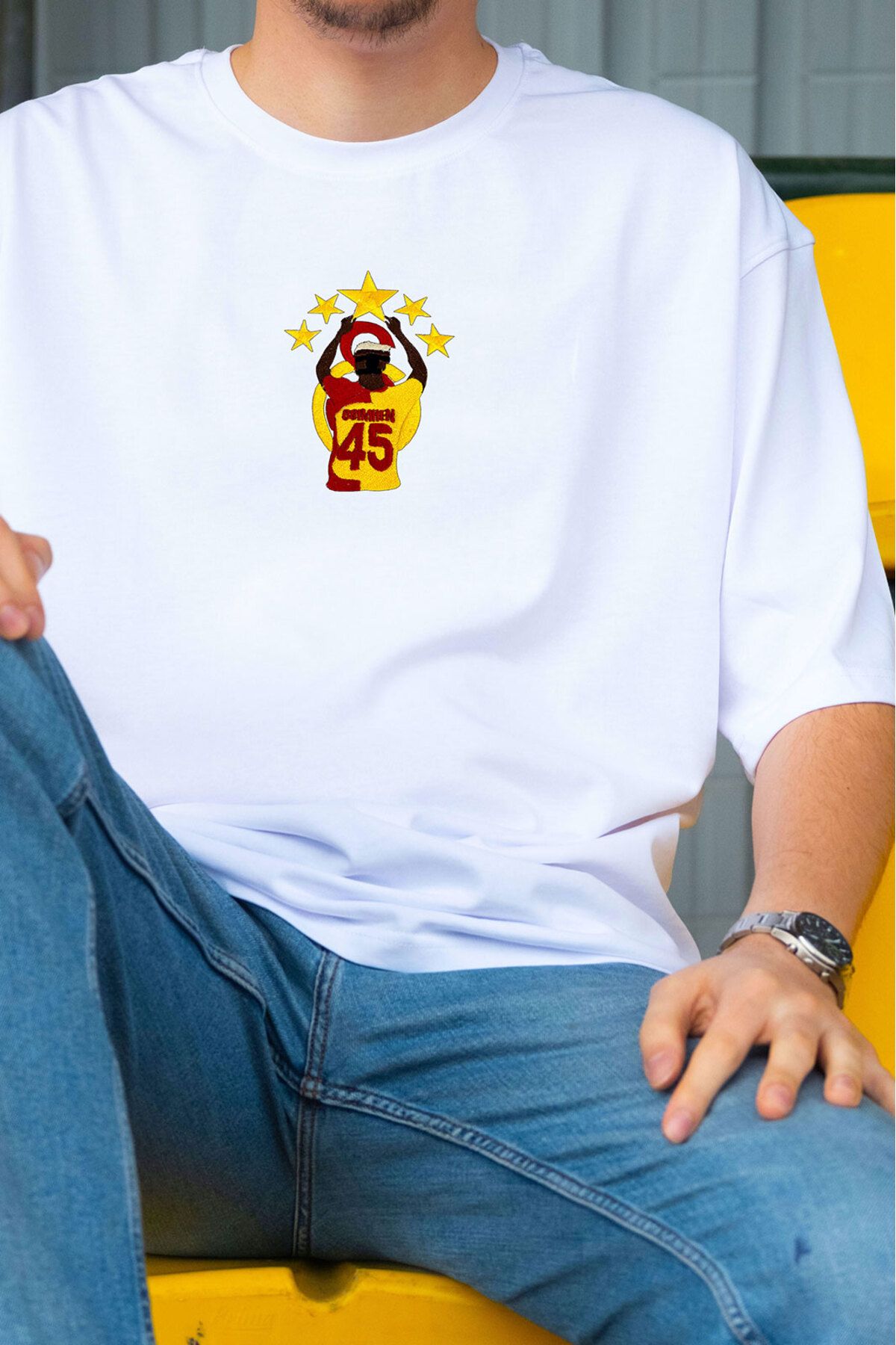 ICONIC FOOTY 5. Yıldızın Mimarı Nakışlı Oversize Tişört