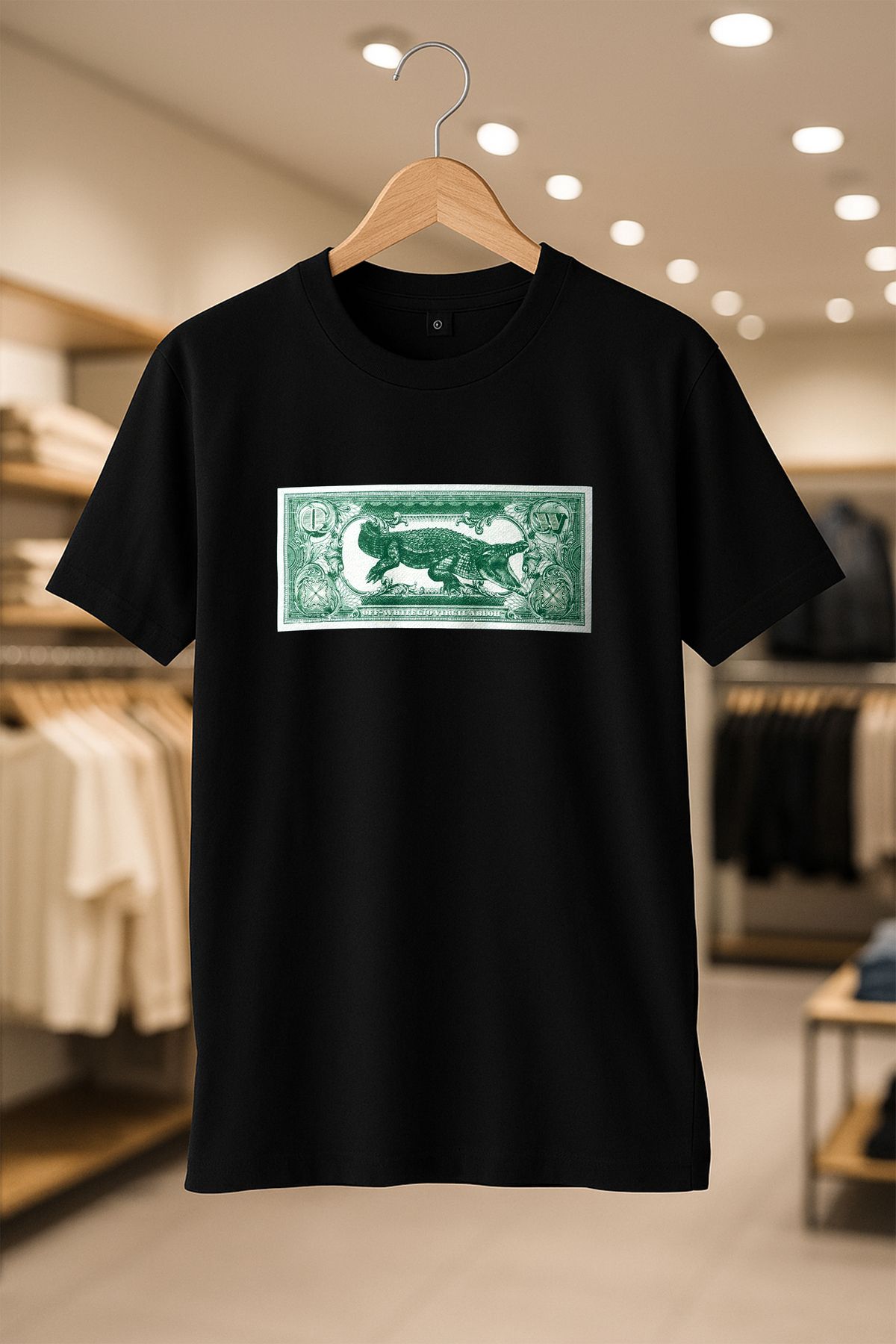 C&C OKULCUNUZ Off-White Dollar Oversize Unisex %100 Pamuklu Nefes Alan Kalin Kumaşlı T-Shirt