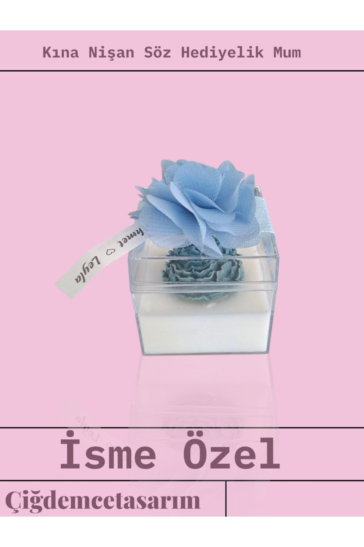 çiğdemcetasarım Söz, Nişan, Kına, Düğün, Mevlüt, Sünnet, Nikah ,Hediyelik, Hatıra Gül Motifli Mum, 20 ADET