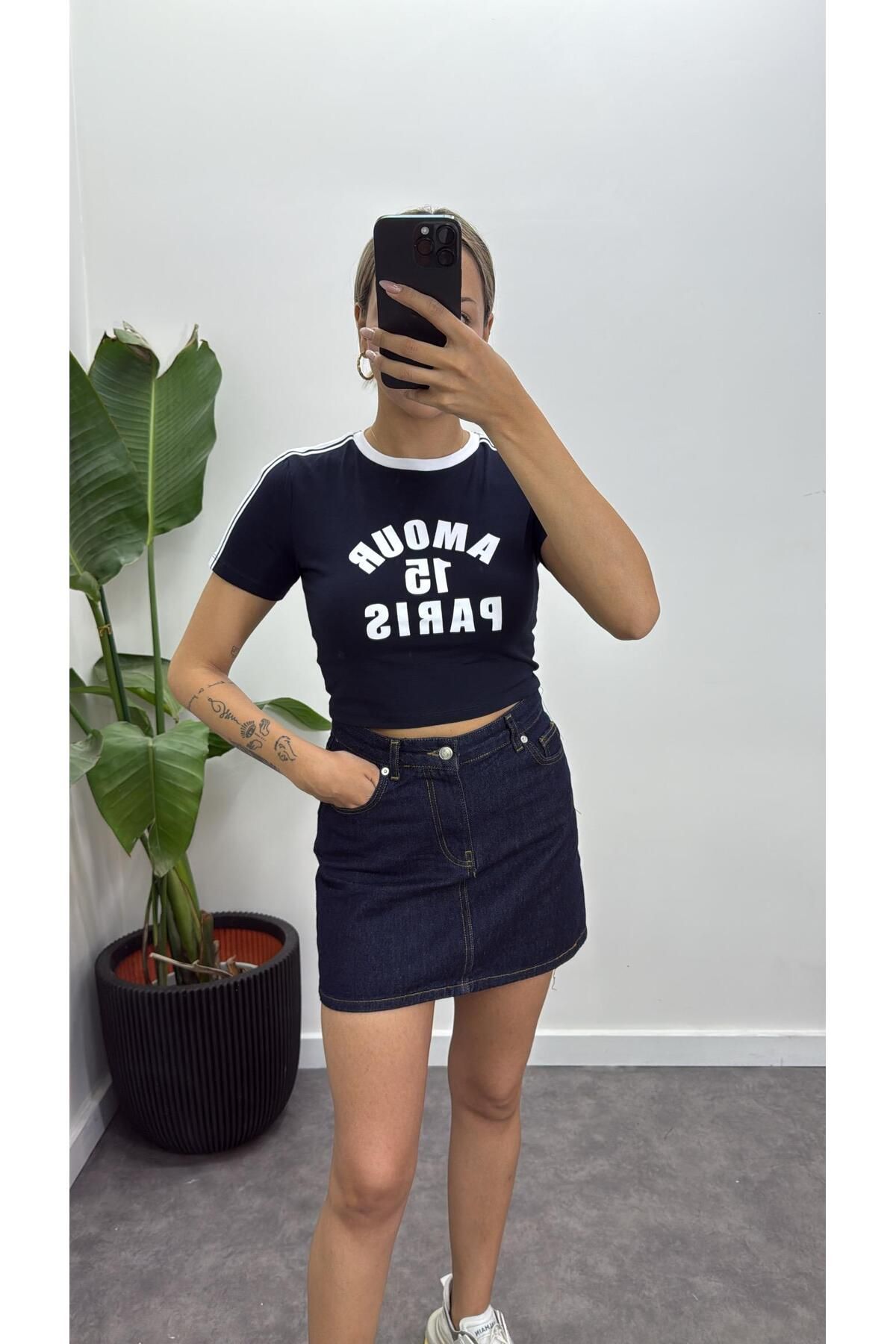 Acar Boutique Kot Mini Cepli Etek