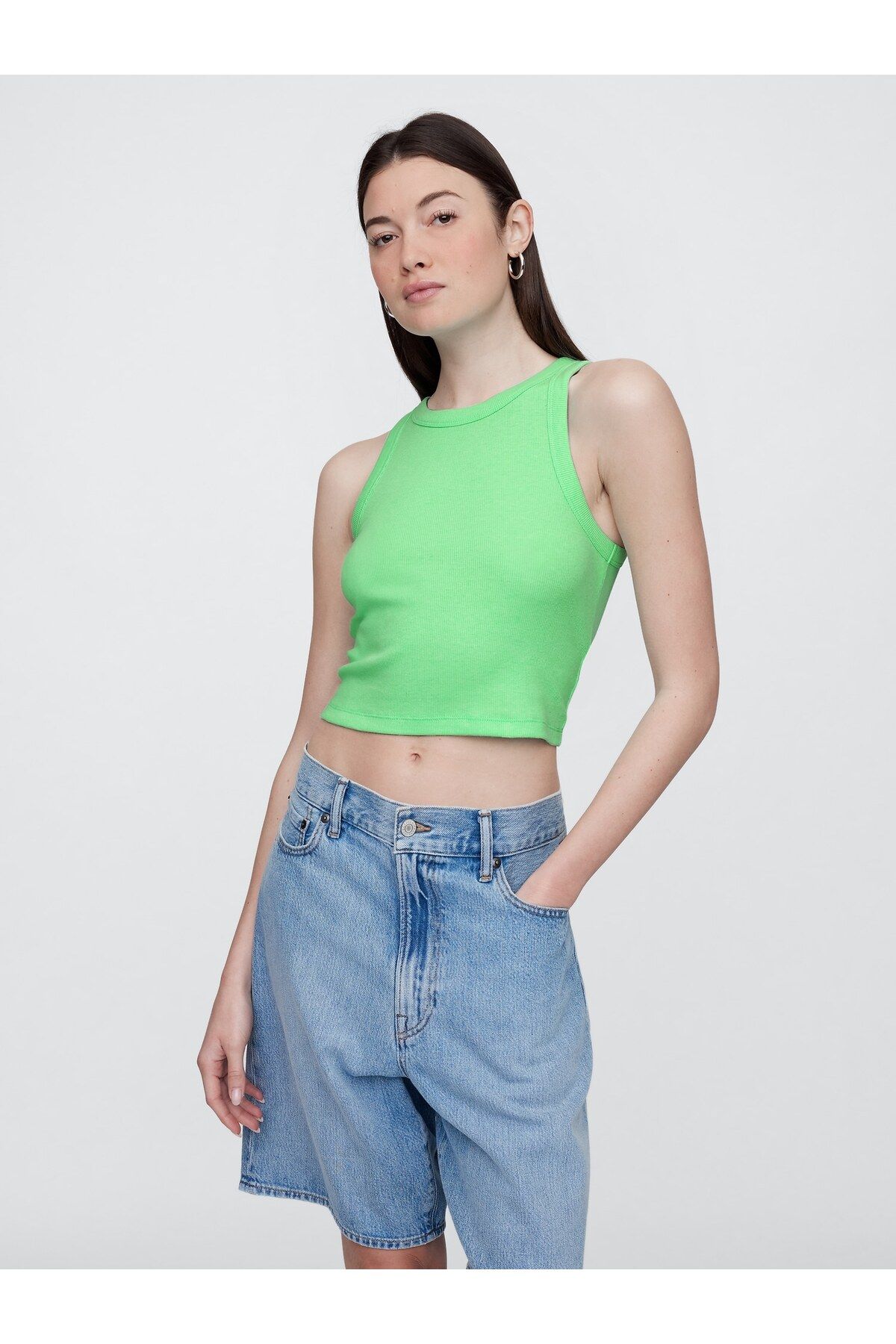 GAP Kadın Yeşil Ribana Crop Atlet