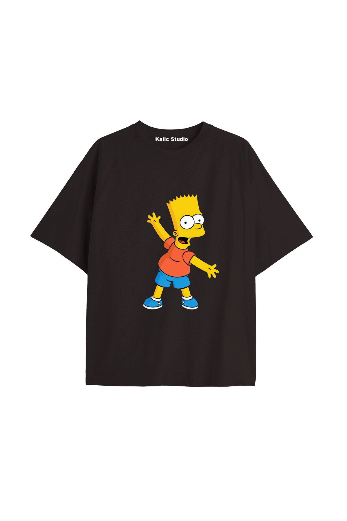 Kalic Studio Y2k vintage Simpson Baskılı Sİyah T-shirt KOD 288
