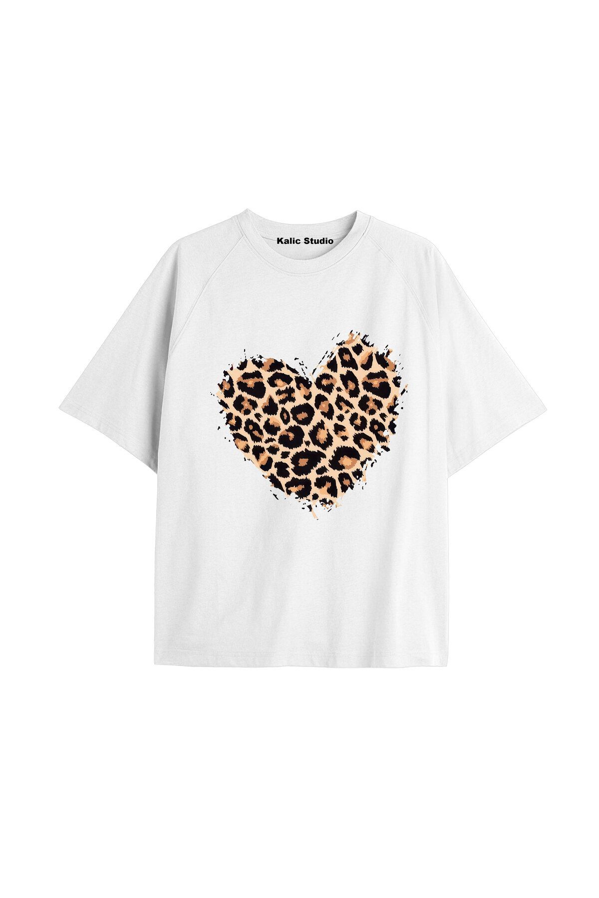 Kalic Studio Y2k vintage Leopar Baskılı Sİyah T-shirt KOD 105